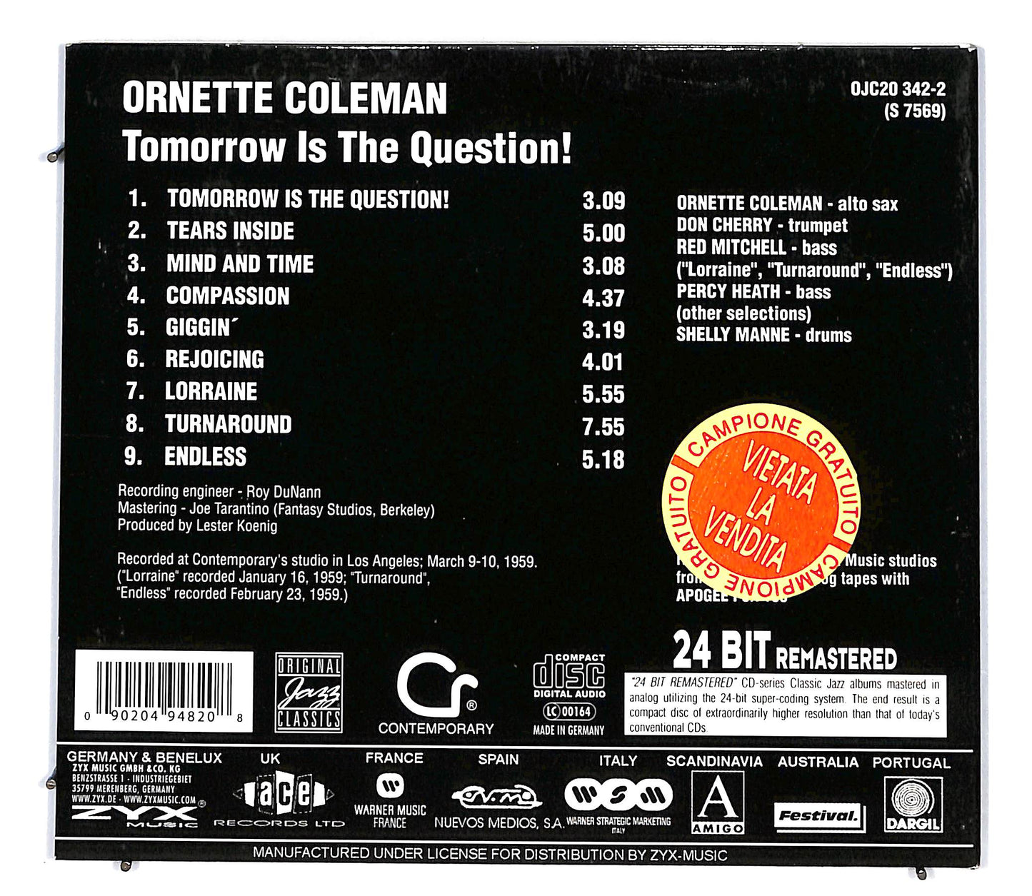 EBOND Ornette Coleman - Tomorrow Is The Question CD CD096438