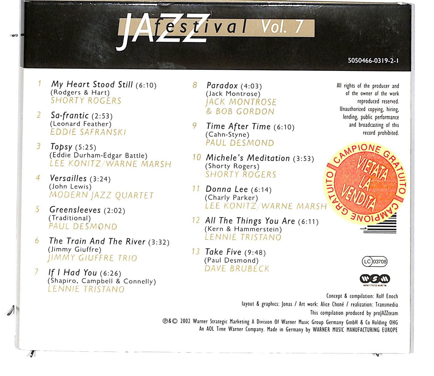 EBOND Various - Jazz Festival Volume 7 - Modern & Cool Jazz CD CD096626