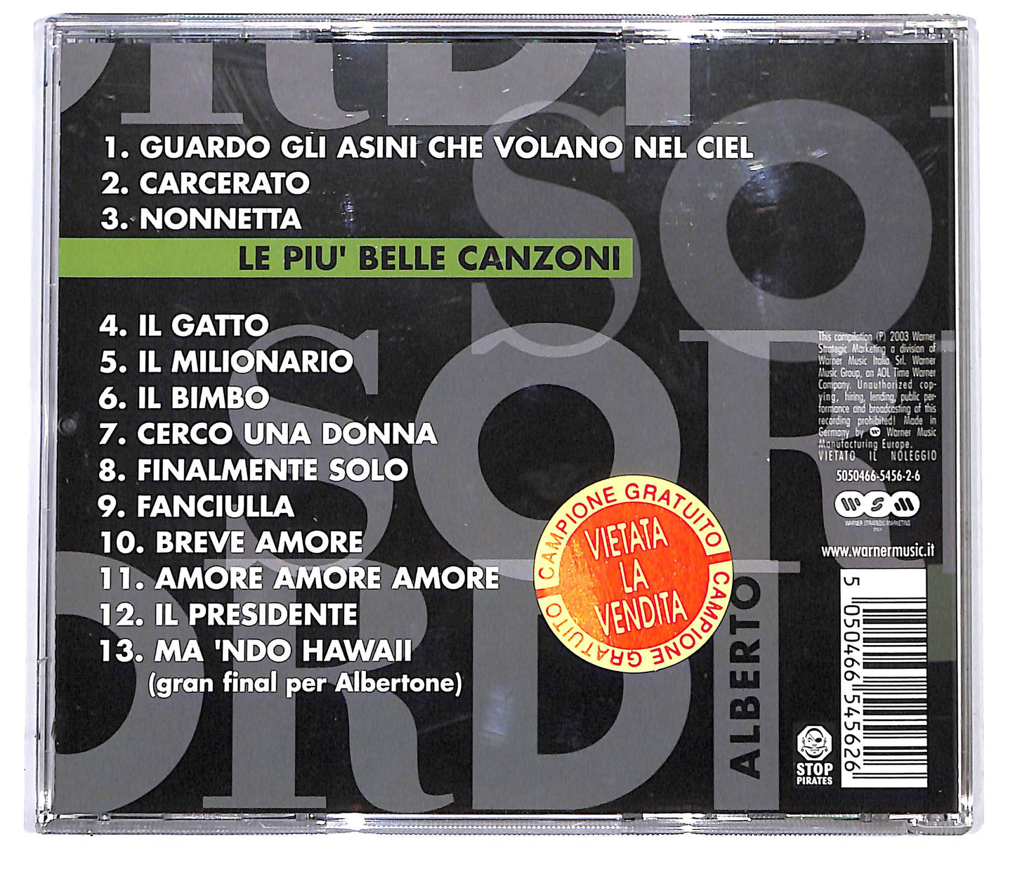 EBOND Alberto Sordi - Le Piu Belle Canzoni CD CD096633