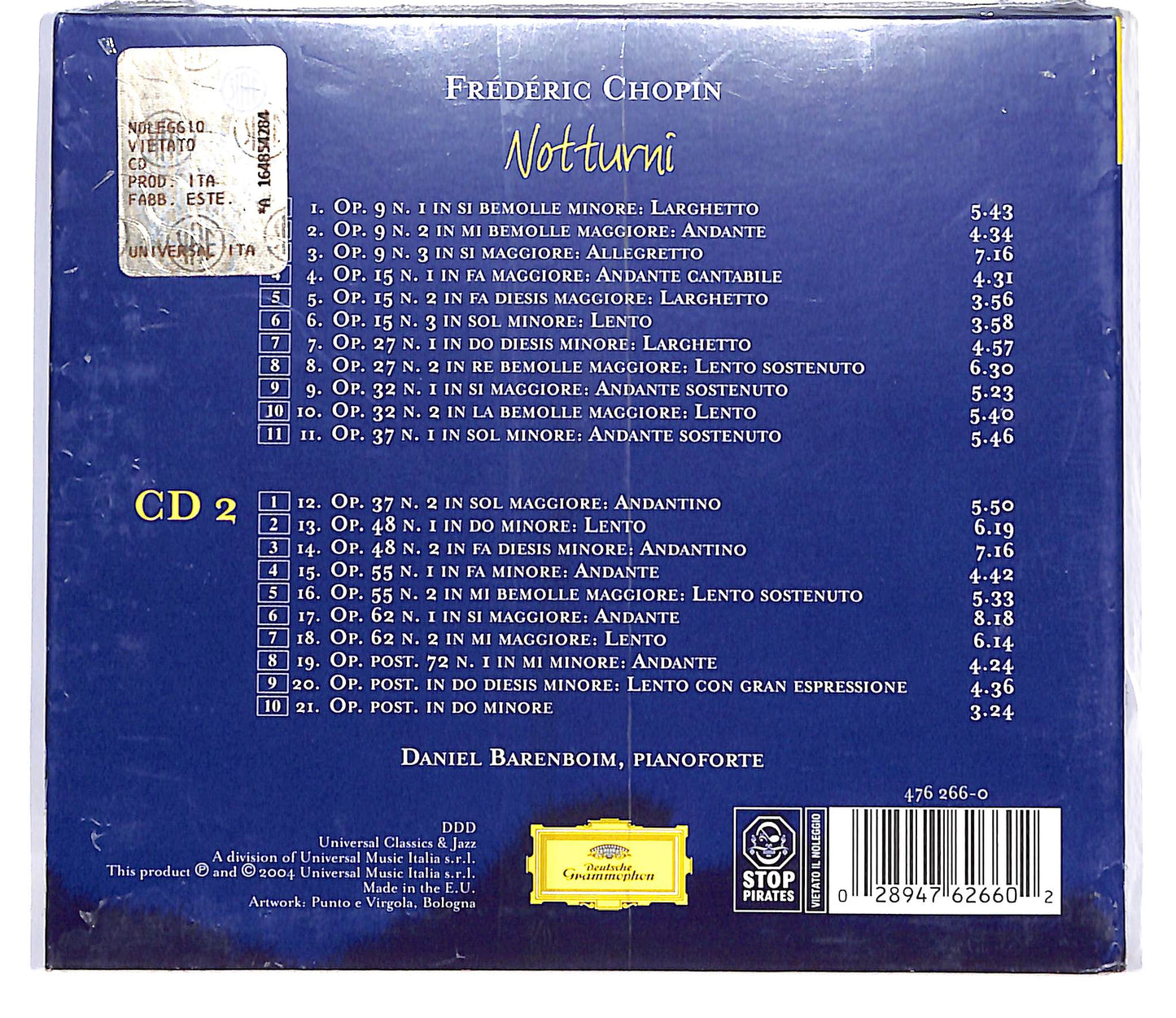 EBOND Frederic Chopin, Daniel Barenboim - Notturni CD CD096639