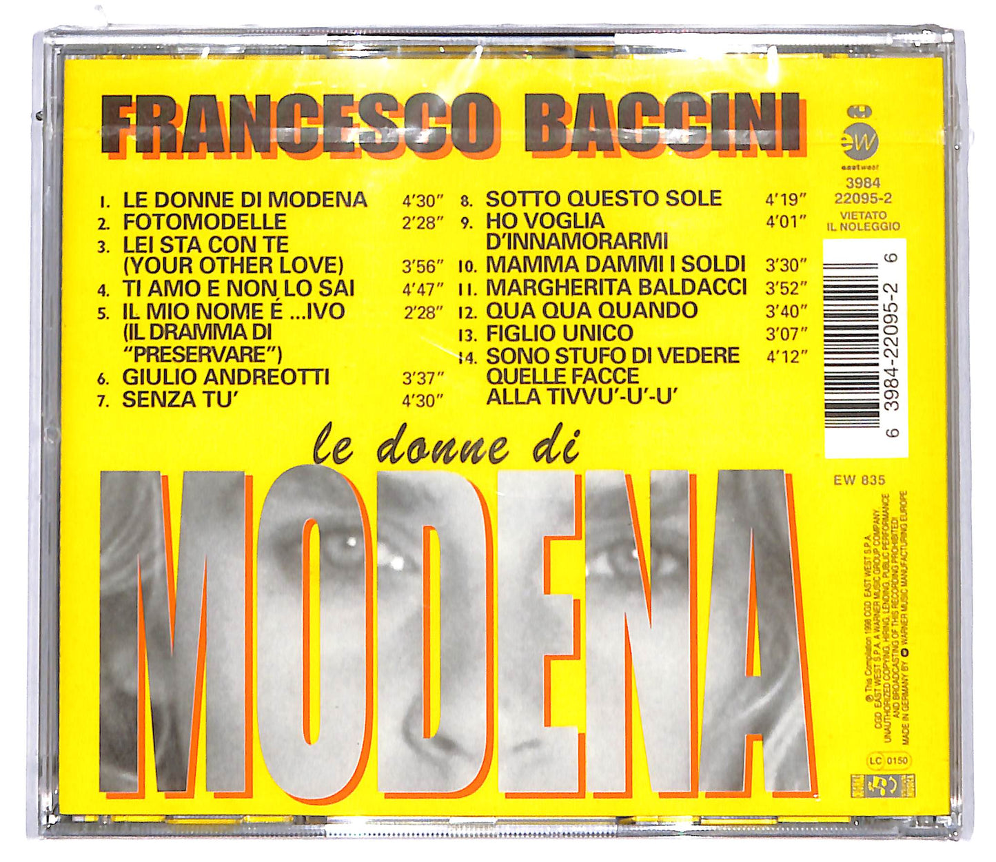 EBOND Francesco Baccini - Le Donne Di Modena CD CD096927