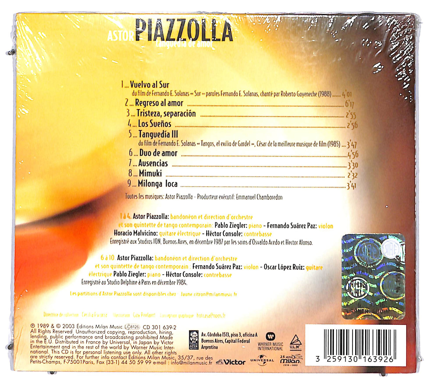 EBOND Astor Piazzolla - Tanguedia De Amor (digipak) CD CD097044