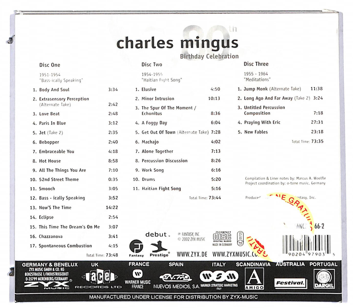 EBOND Charles Mingus - 80th Birthday Celebration (3CD) CD097437