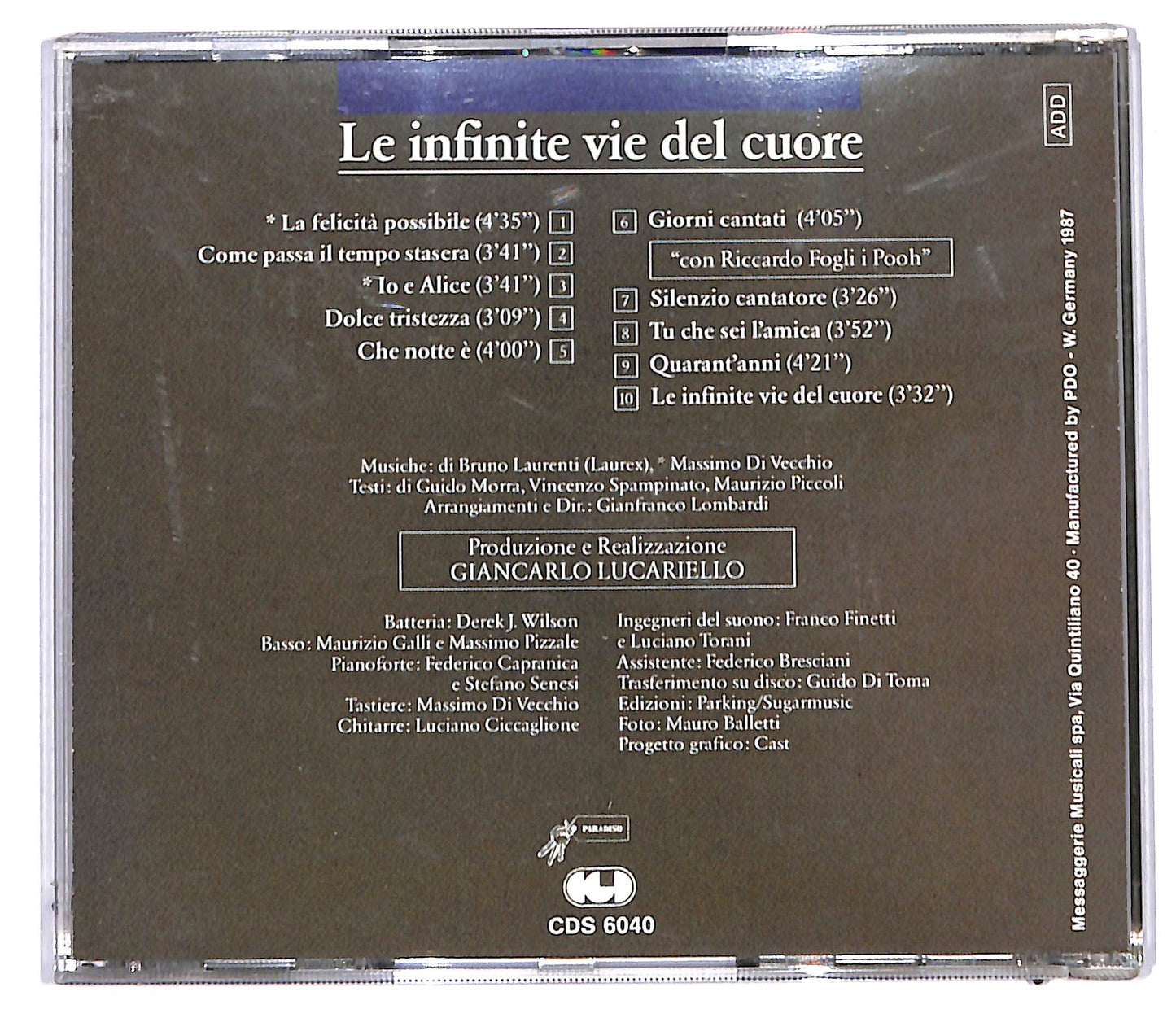 EBOND Riccardo Fogli - Le Infinite Vie Del Cuore CD CD097535