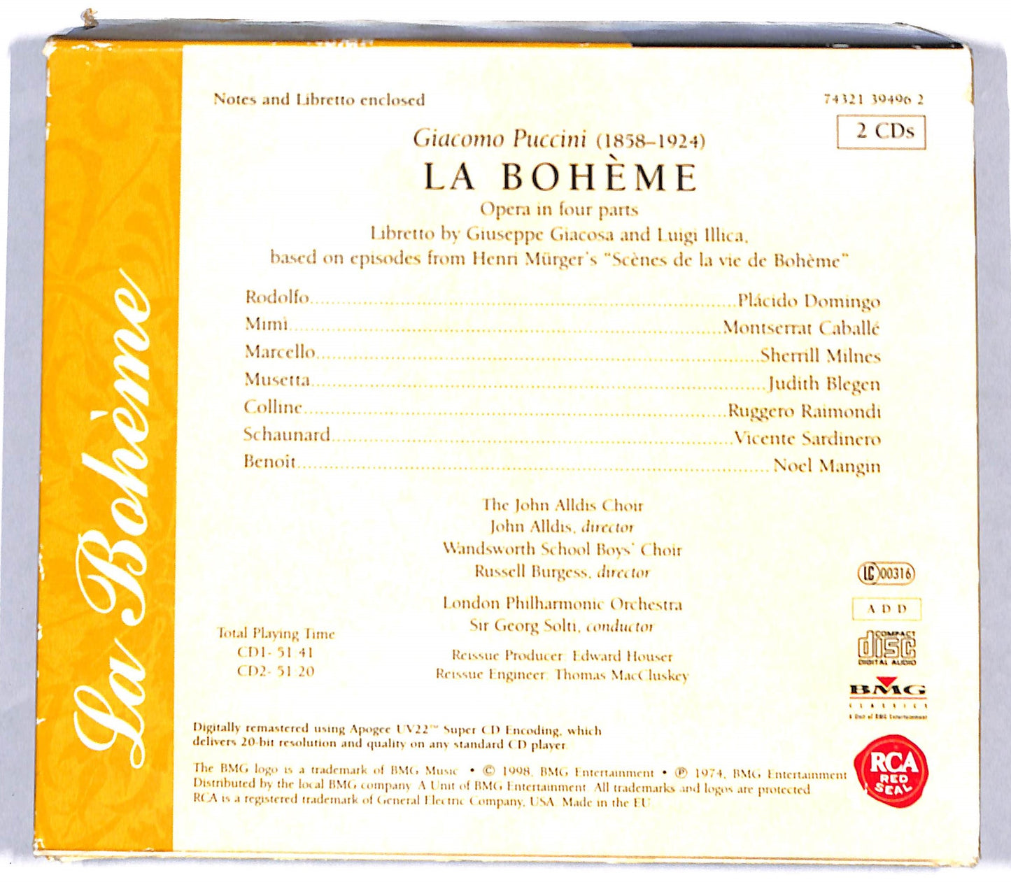 EBOND Puccini - La Boheme (2cd) CD097703