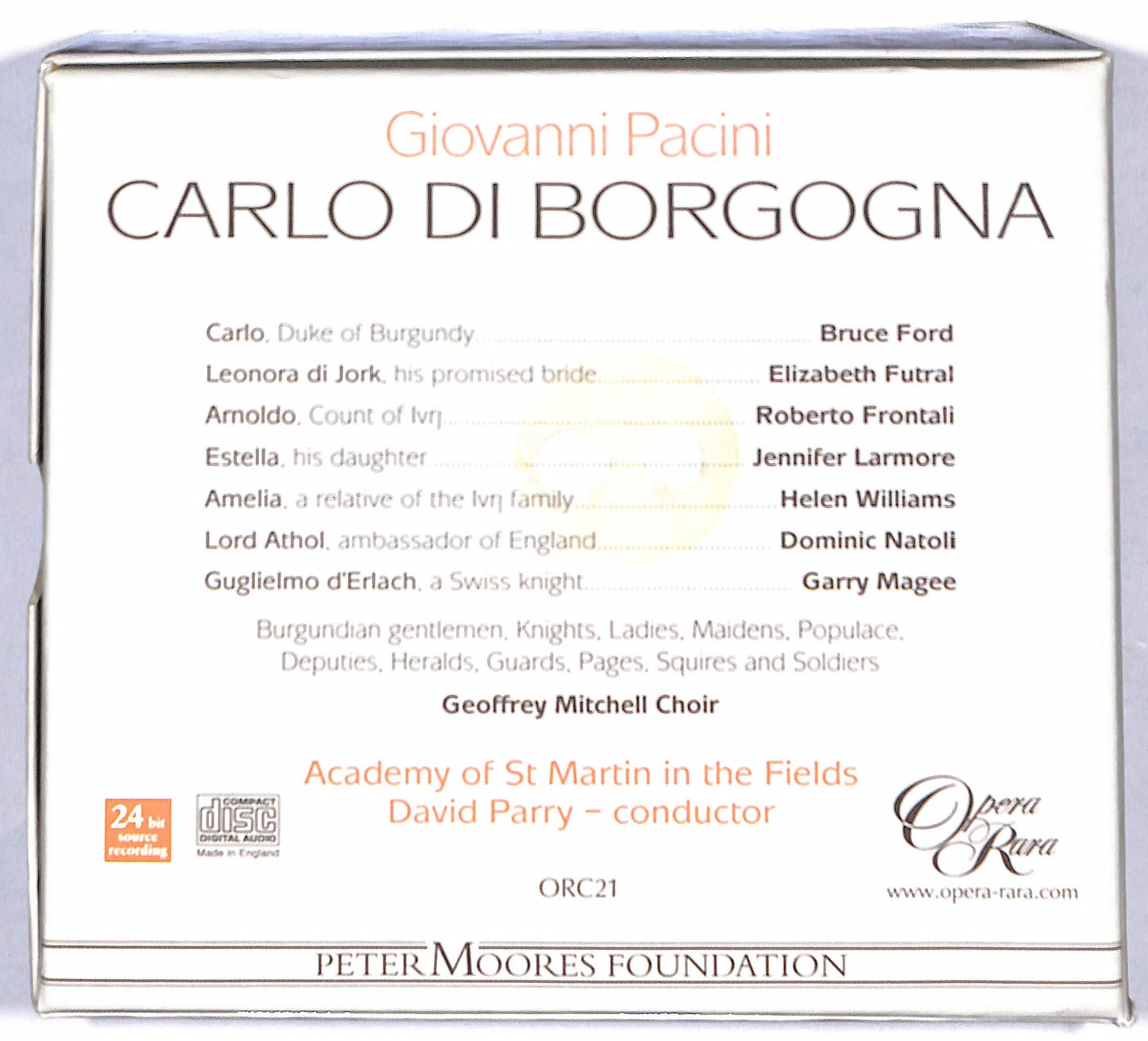 EBOND Carlo Di Borgogna - Giovanni Pacini (3CD) CD097709