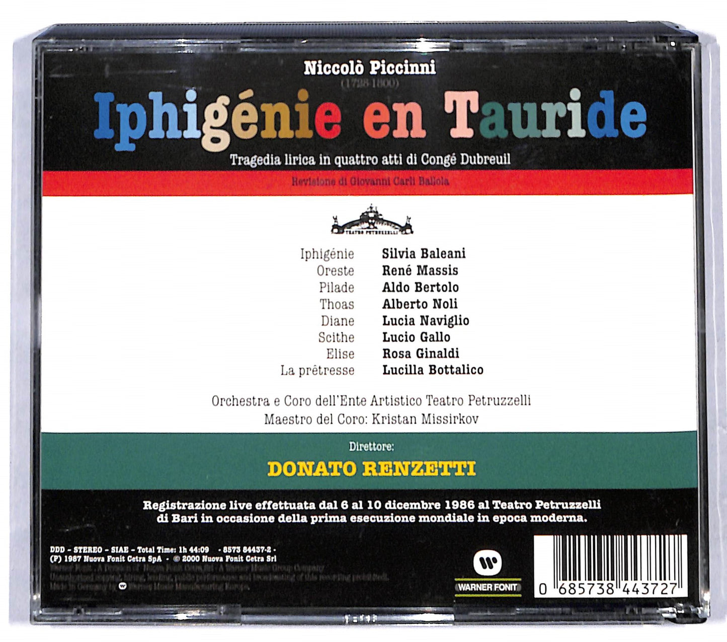 EBOND Iphigenie En Tauride - Niccolo Piccinni, Silvia Baleani, Donato Renzetti CD CD097711