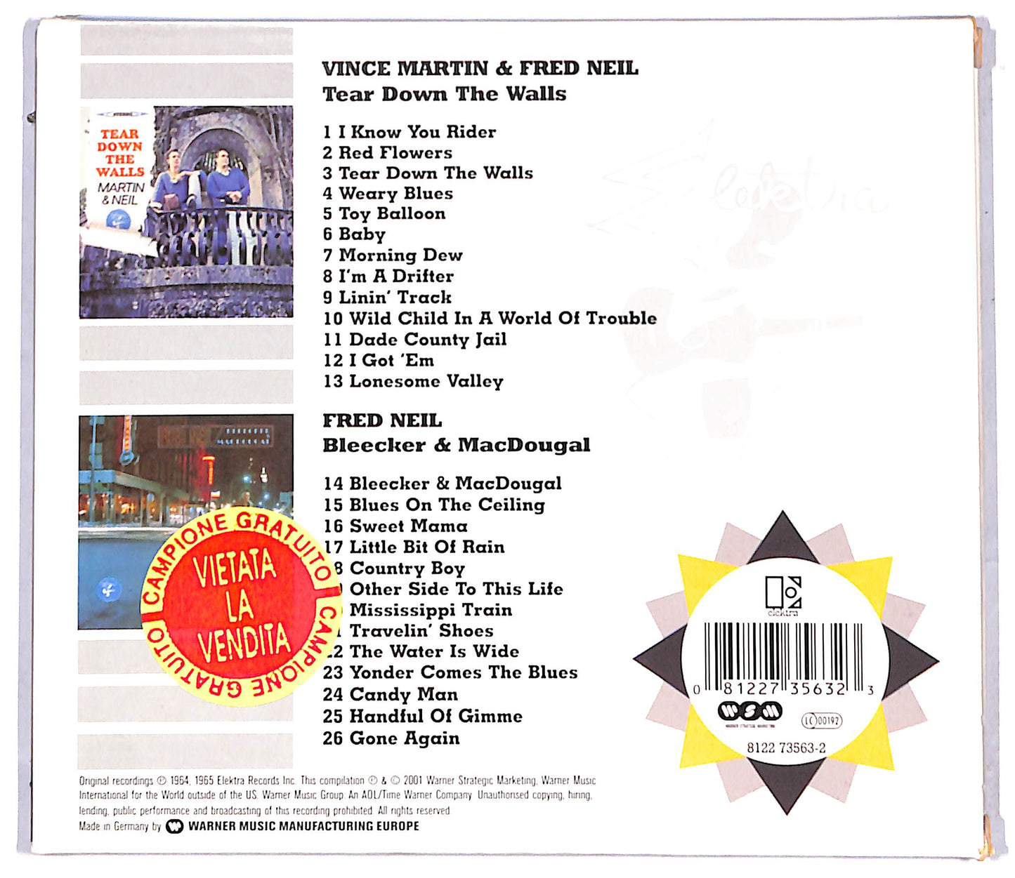 EBOND Fred Neil - Tear Down The Walls And Bleecker & MacDougal CD097910