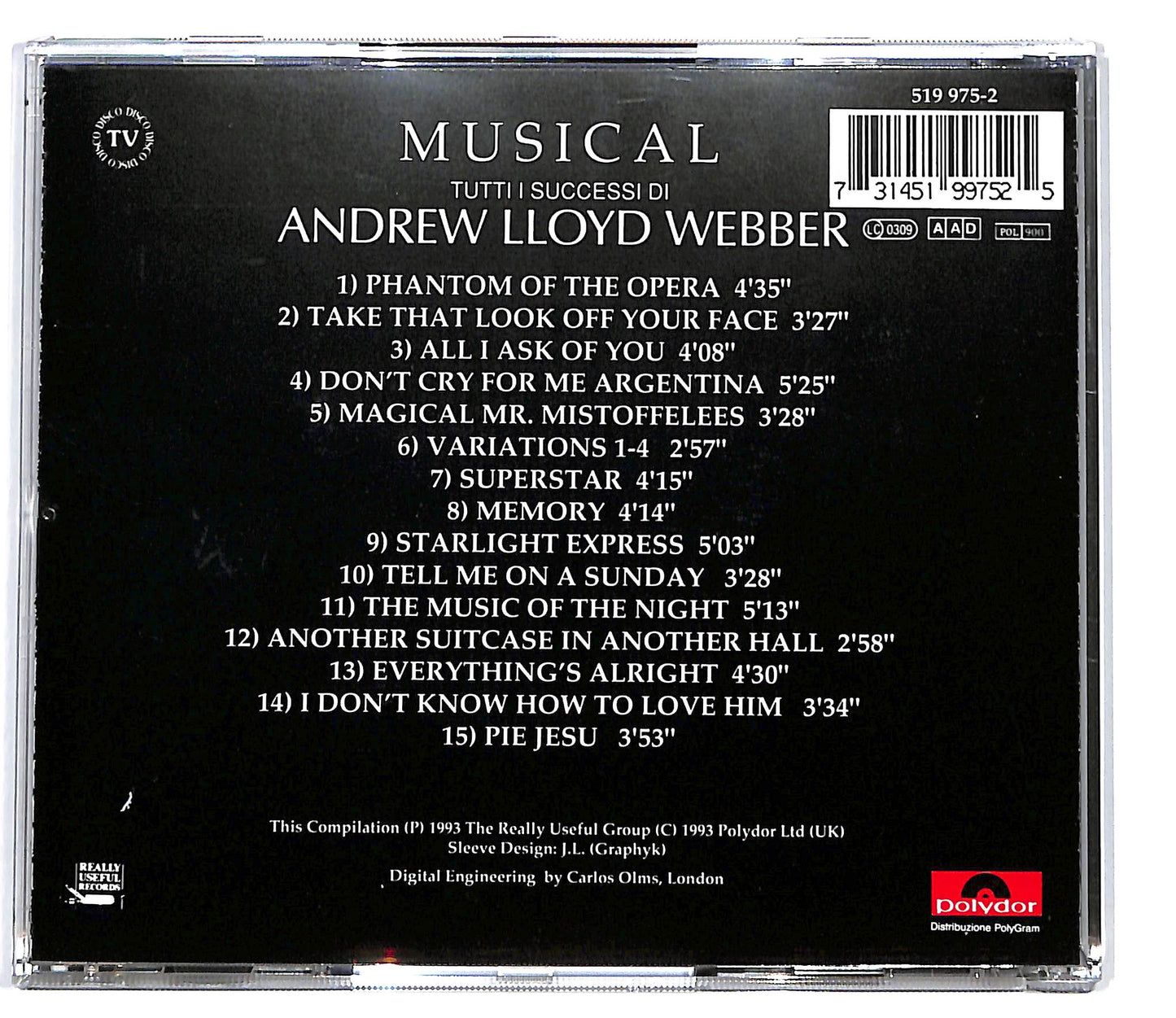 EBOND Andrew Lloyd Webber - Tutti I Successi di Andrew Lloyd Webber CD CD098306