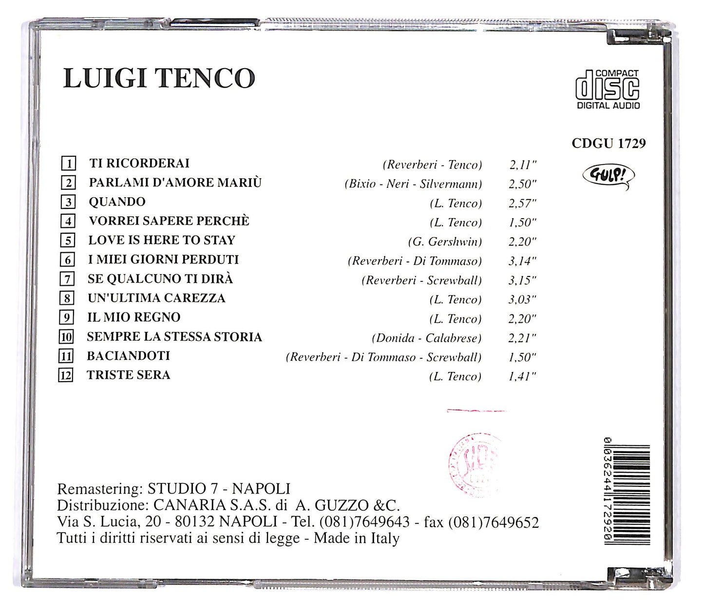 EBOND Luigi Tenco - I Piu Grandi Successi CD CD098413