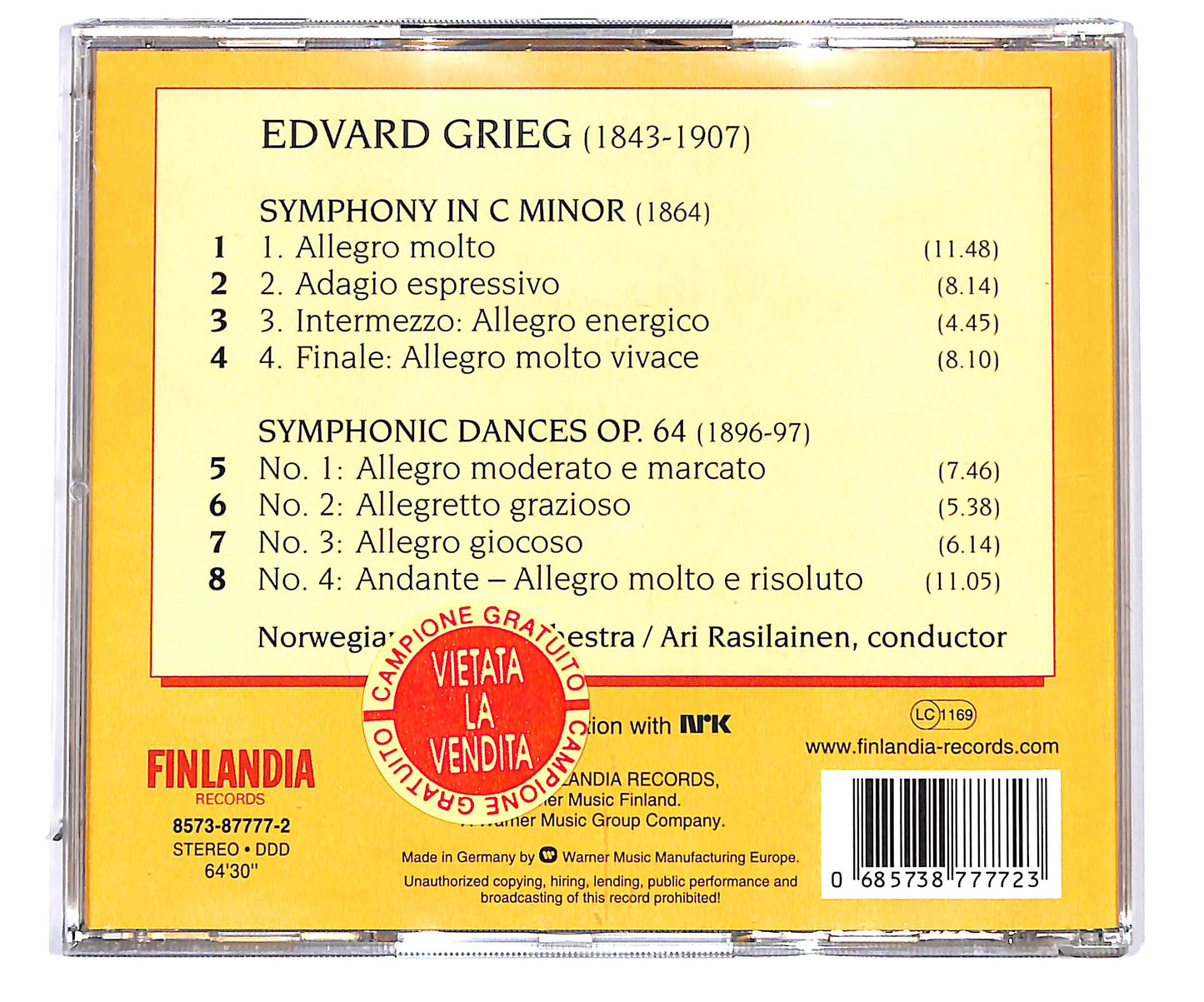 EBOND Ari Rasilainen - Edvard Grieg Symphonic Dances CD CD098507