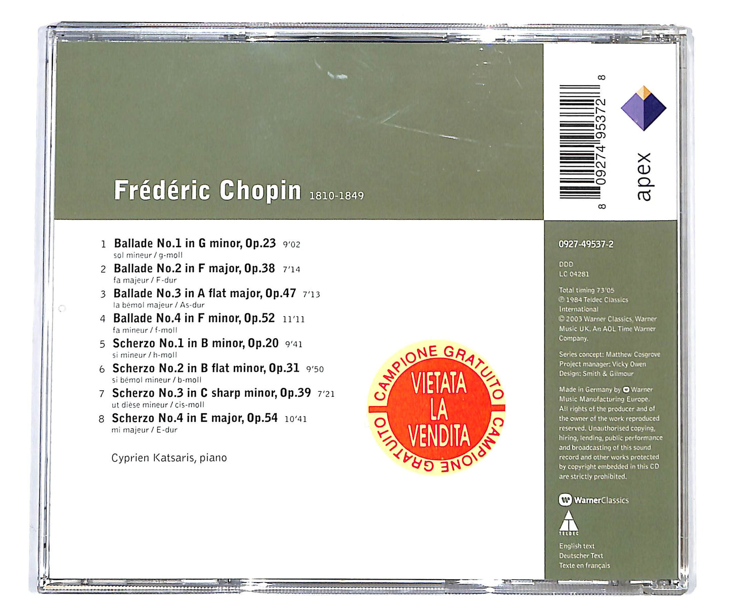 EBOND Chopin - Balldes & Scherzos CD CD098559