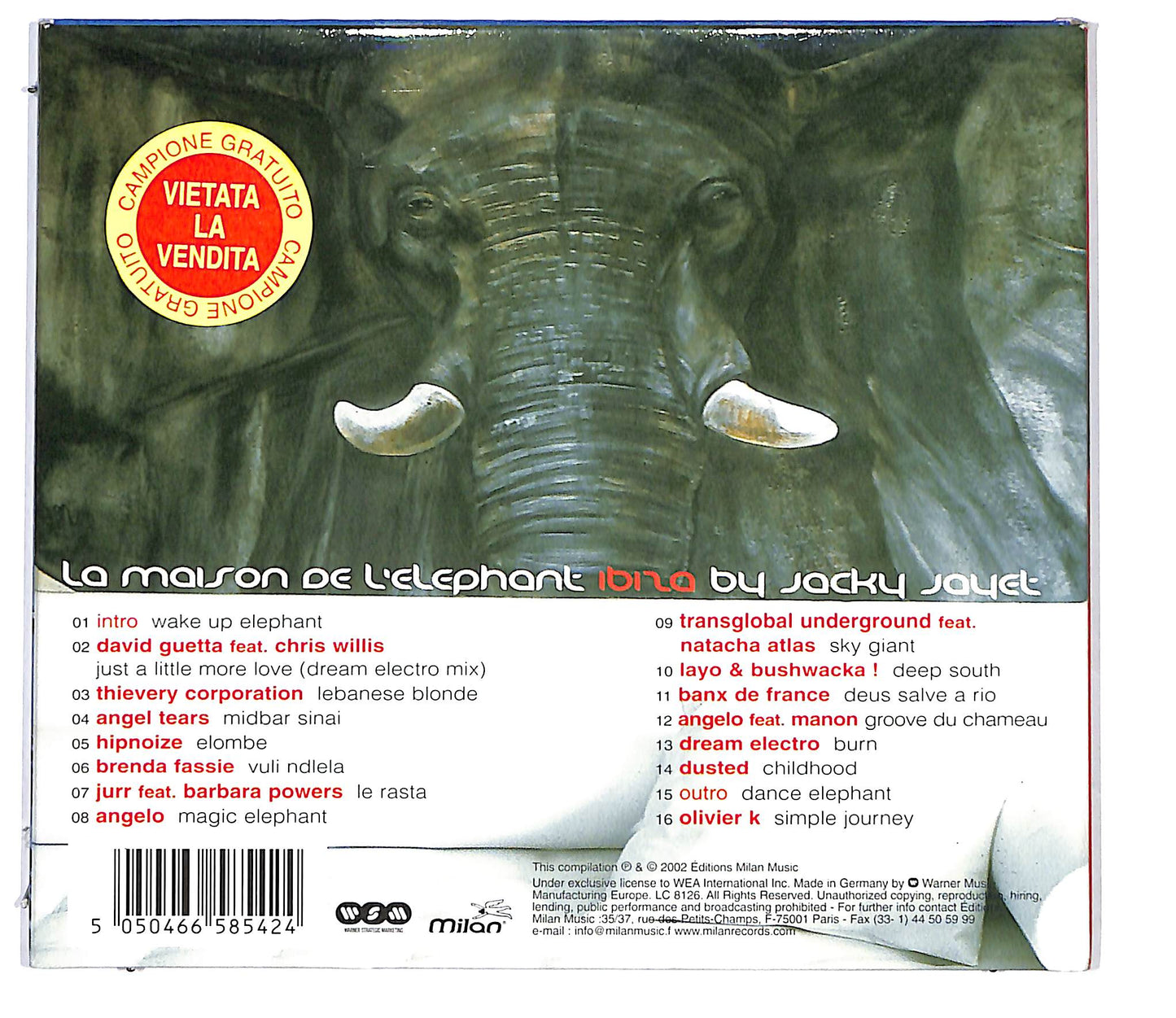 EBOND Jacky Jayet - La Maison De L'Elephant Ibiza CD CD098852