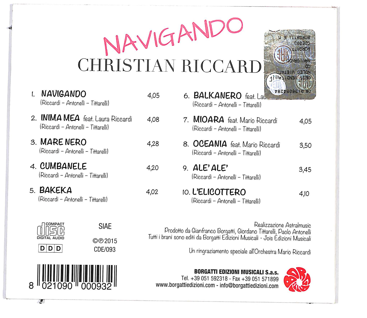 EBOND Christian Riccardi - Navigando CD CD099014