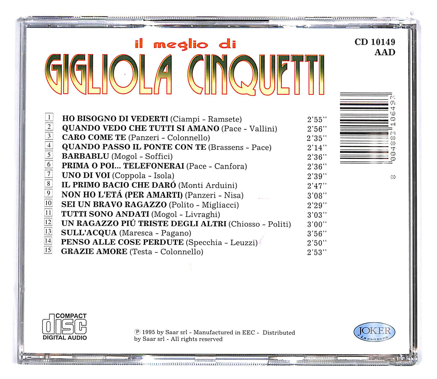 EBOND Gigliola Cinquetti - il meglio di Gigliola Cinquetti CD CD100501