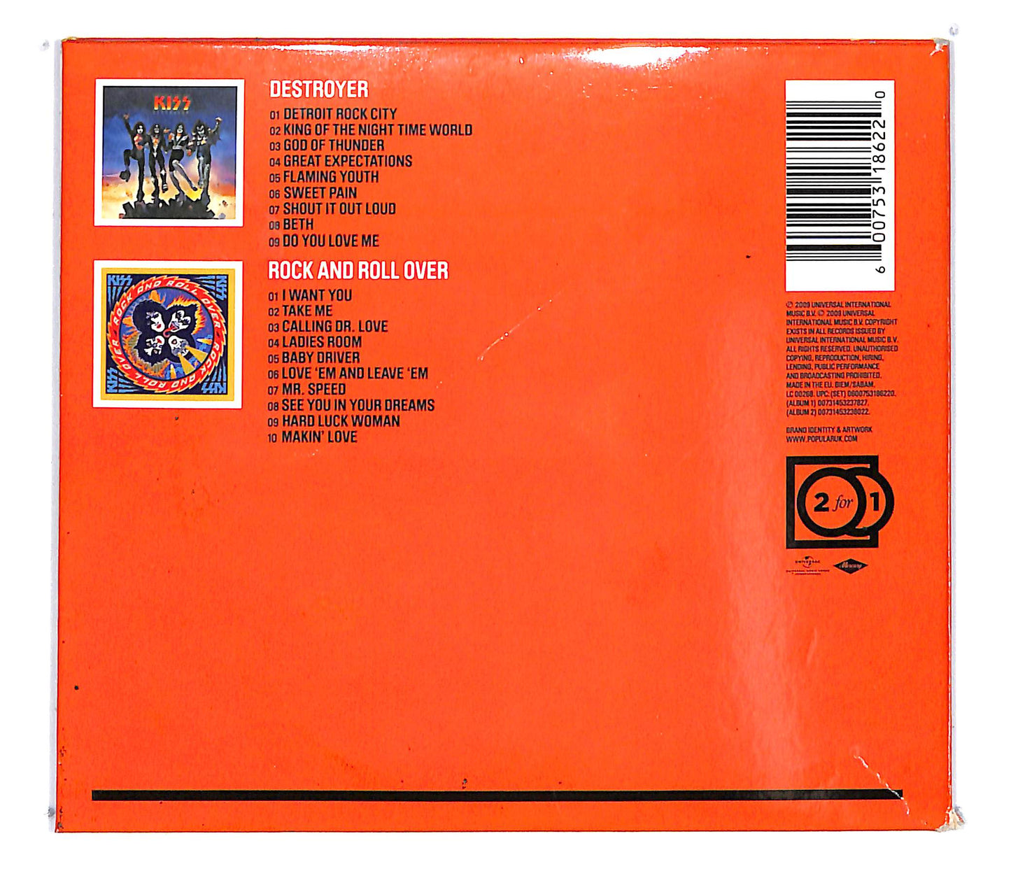 EBOND Kiss - Destroyer + Rock And Roll Over (2 cd) DIGIPACK CD100512