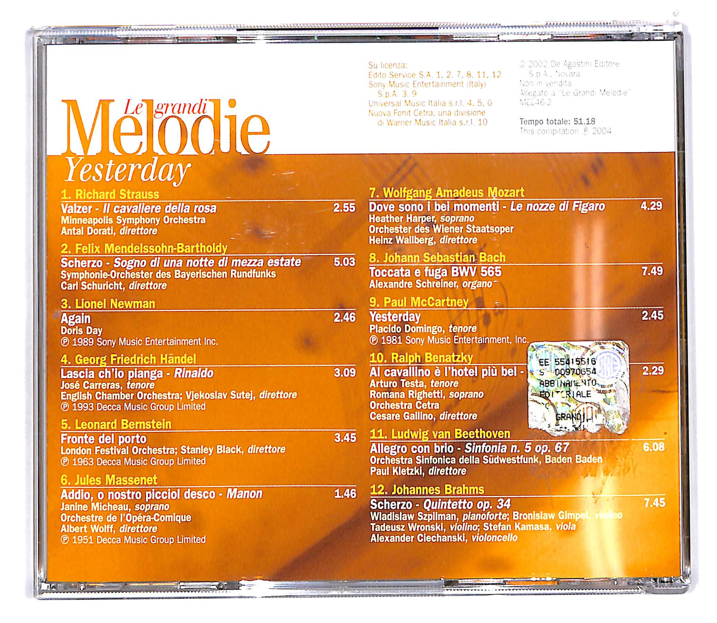 EBOND Various - Yesterday - le grandi melodie EDITORIALE CD CD100545