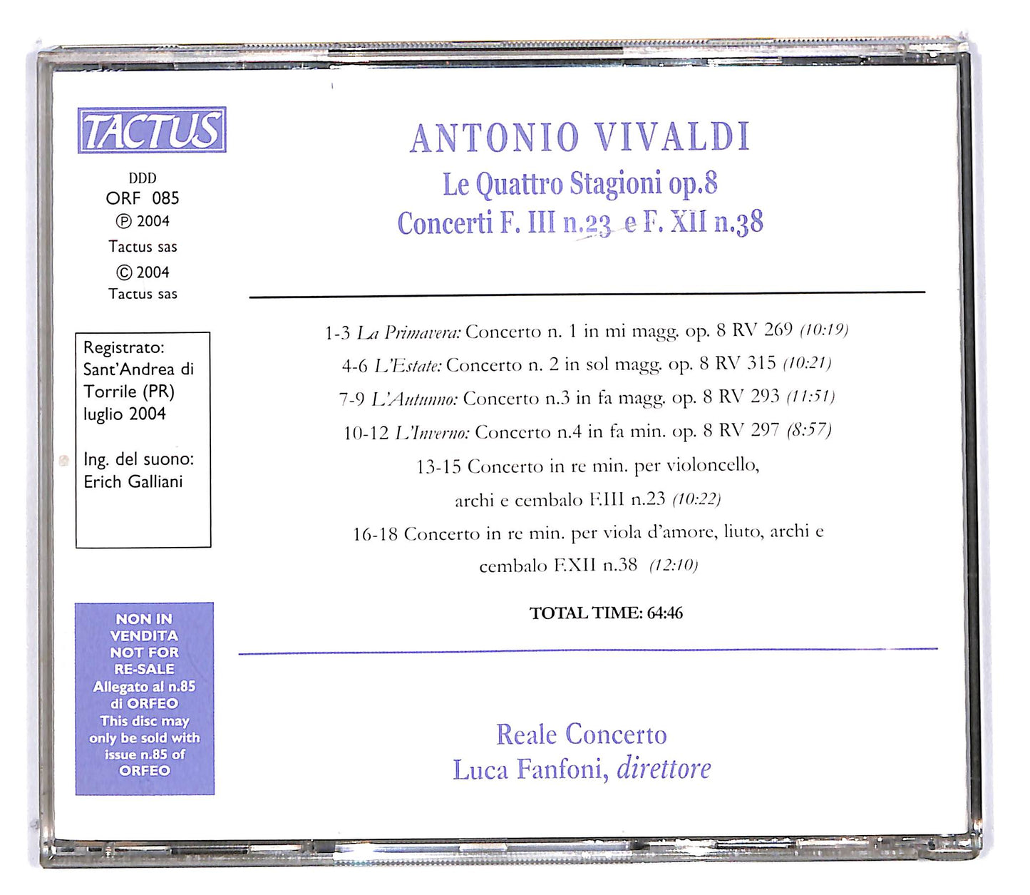 EBOND Antonio Vivaldi - Le Quattro Stagioni Op. 8 EDITORIALE CD CD100604