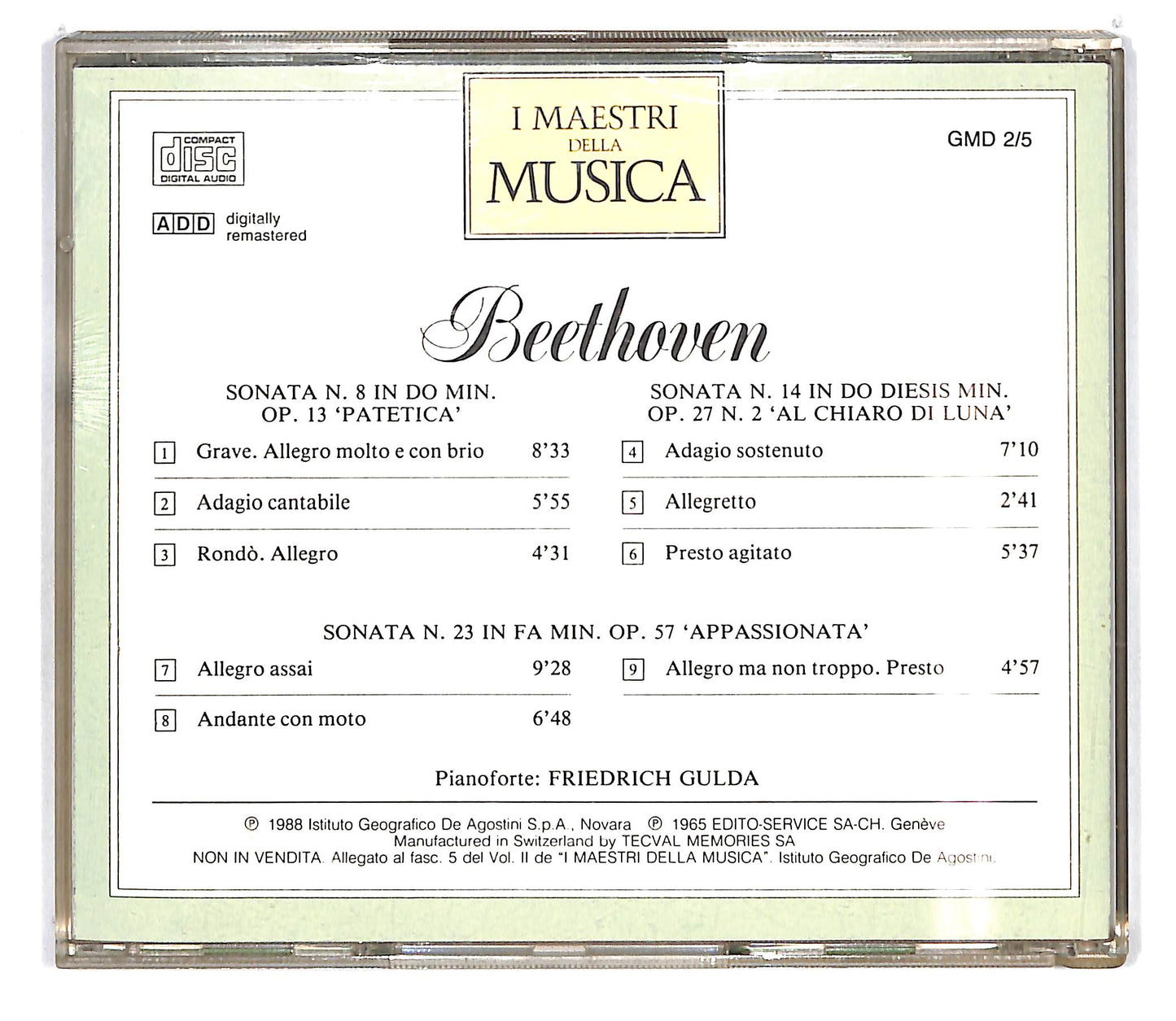 EBOND Beethoven - Sonata N. 8 'Patetica EDITORIALE CD CD100655