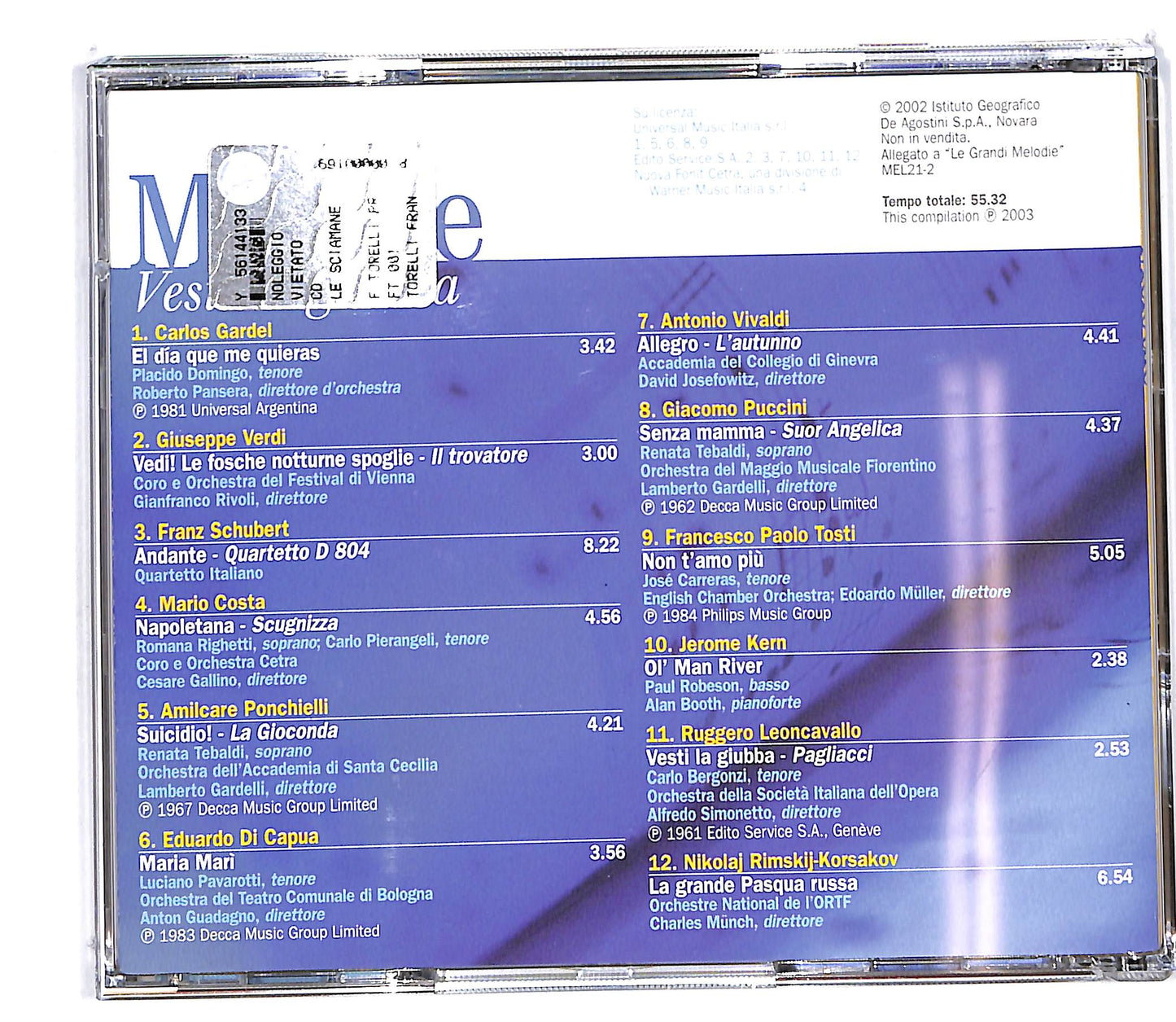 EBOND Various - le grandi Melodie - Vesti la giubba EDITORIALE CD CD100719