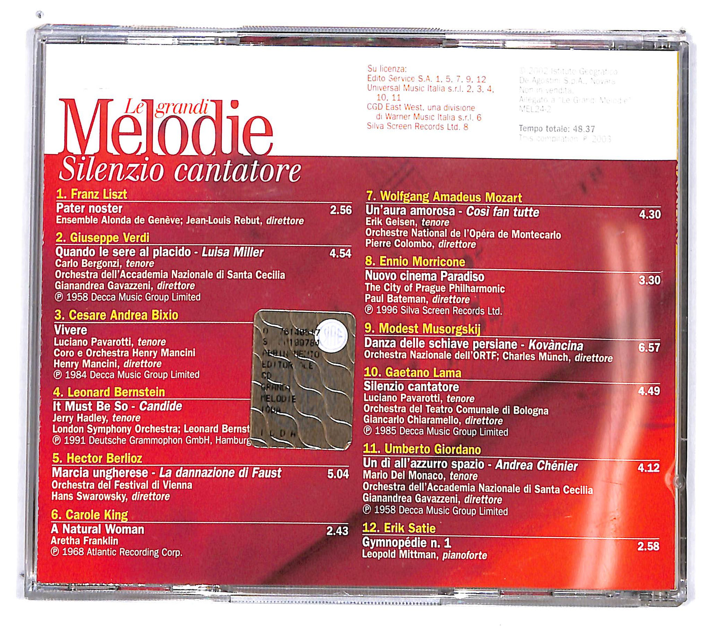 EBOND Various - Silenzio cantatore - Le Grandi Melodie EDITORIALE CD CD100820