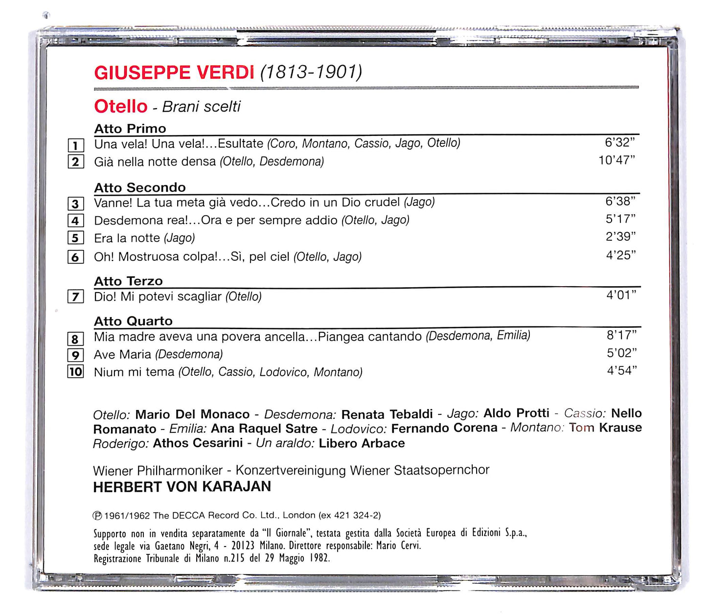 EBOND Giuseppe Verdi - Otello EDITORIALE CD CD100837
