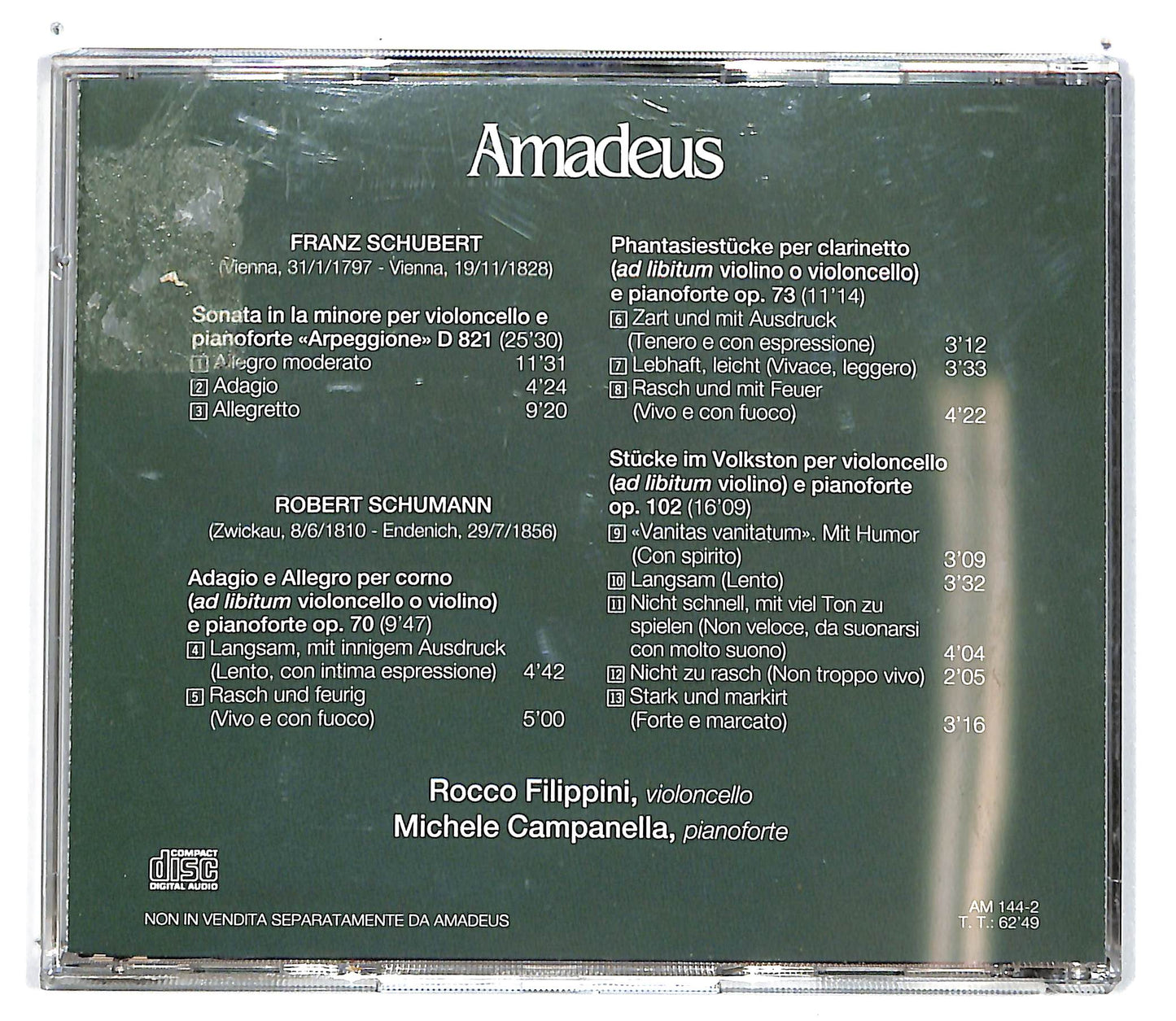 EBOND Schubert Schumann - Opere Per Violoncello E Pianoforte CD CD100949