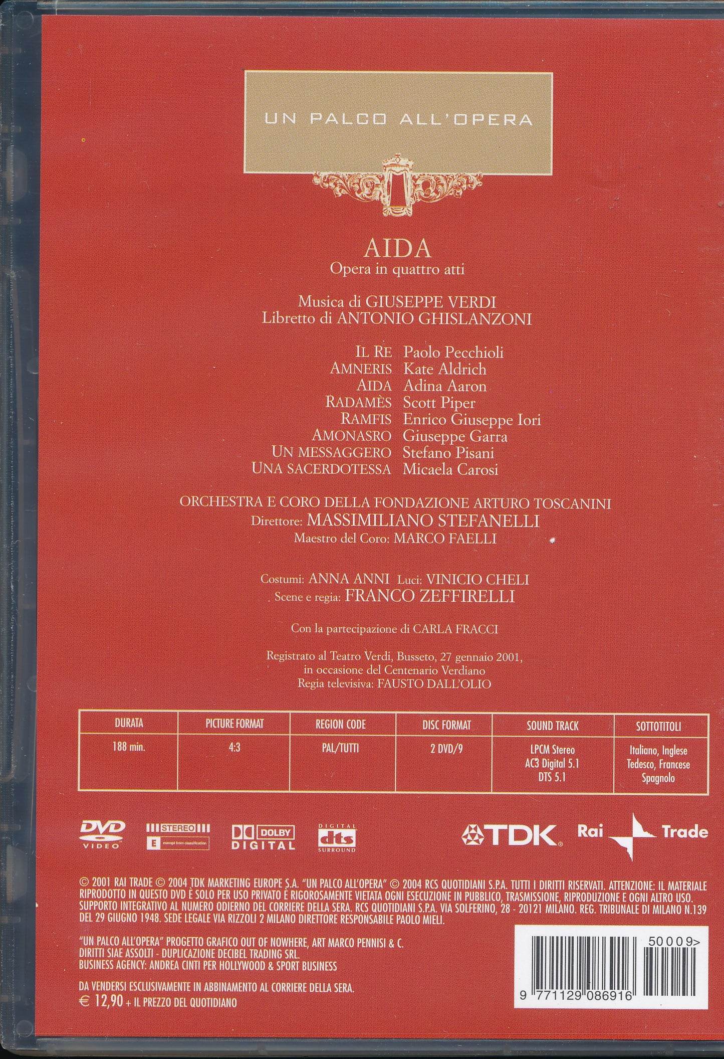 EBOND Aida - Giuseppe Verdi - Un palco all'opera DVD D085001