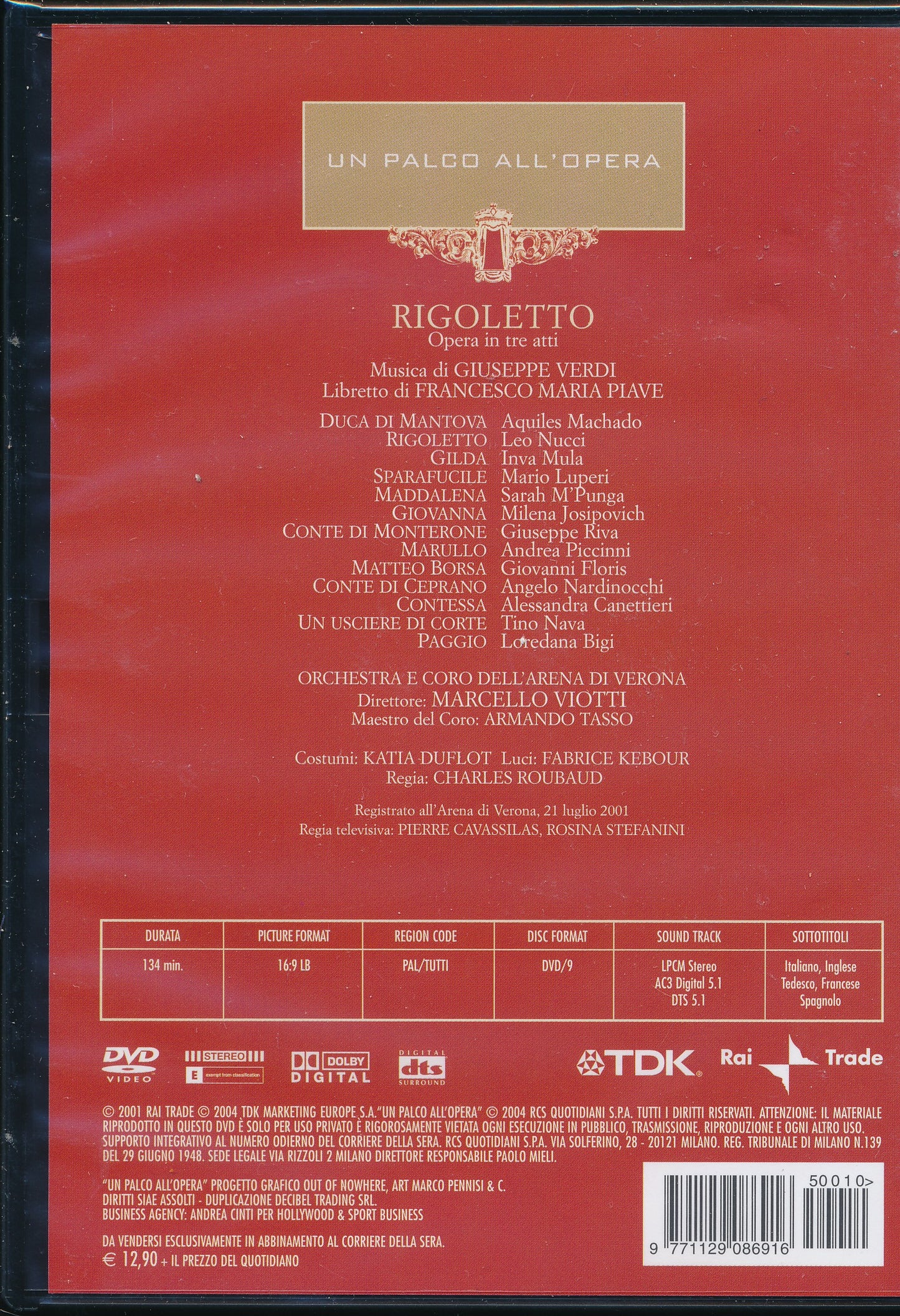 EBOND Rigoletto - Giuseppe Verdi - Un palco all'opera [Editoriale Corriere della Sera] DVD D087006