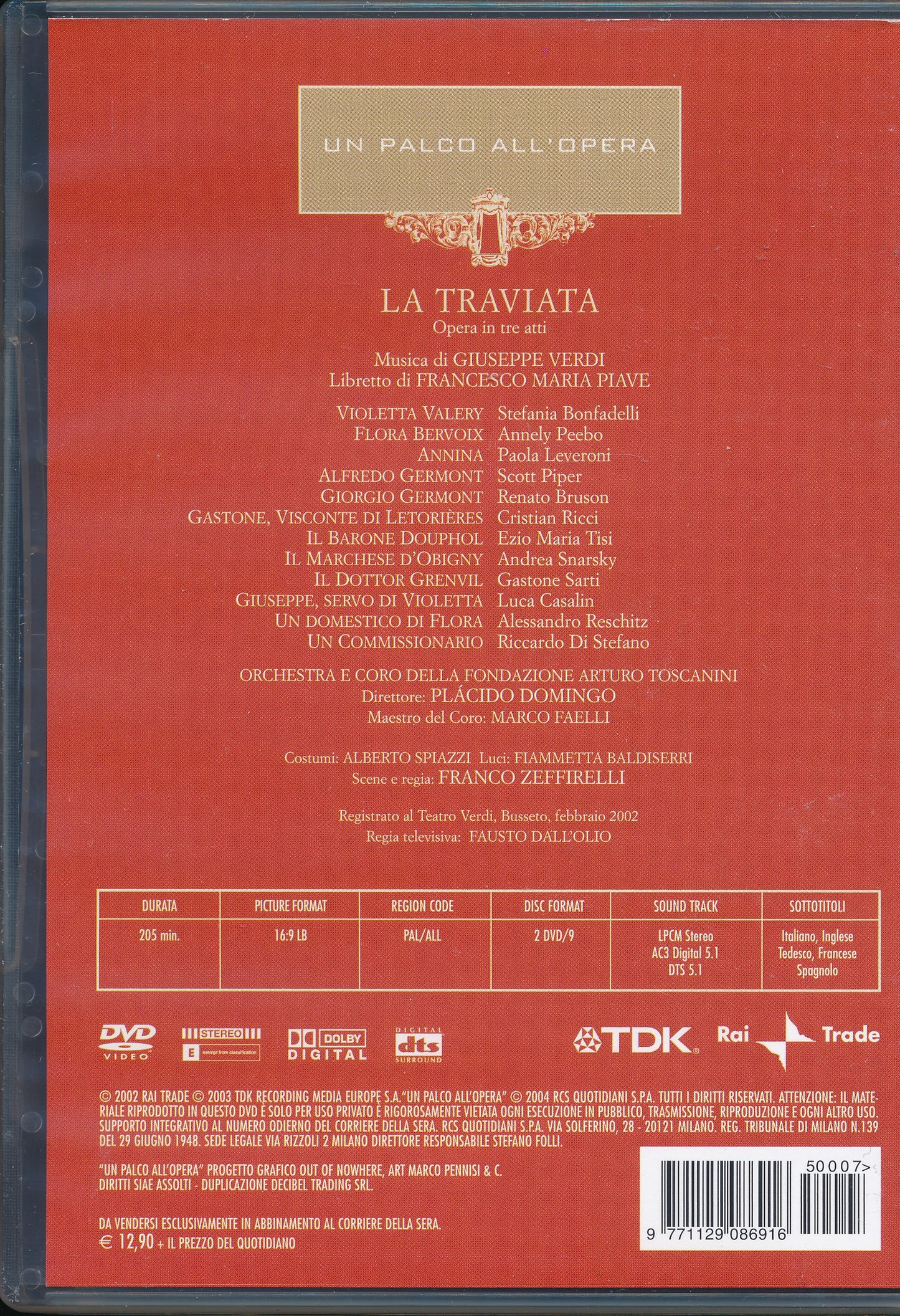 EBOND La traviata - Giuseppe Verdi - U'n palco all'opera [Editoriale Corriere della Sera] DVD D089002
