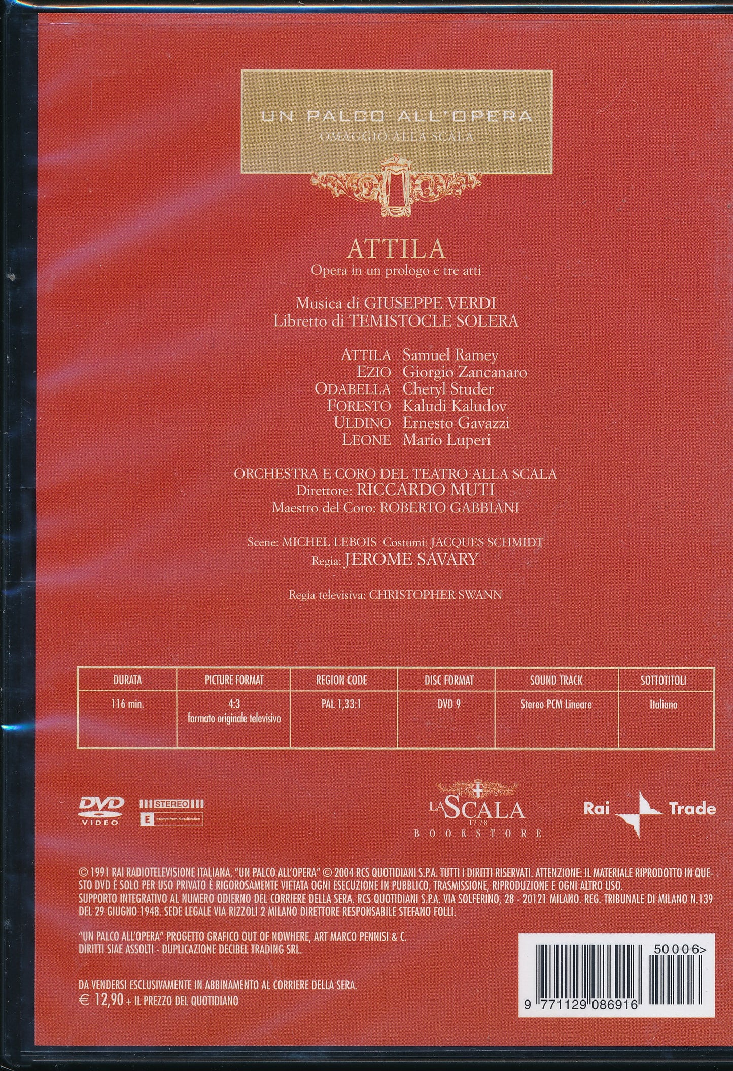 EBOND Attila - Giuseppe verdi - Un Palco all'Opera Omaggio alla Scala [Editoriale Corriere della Sera] DVD D089003