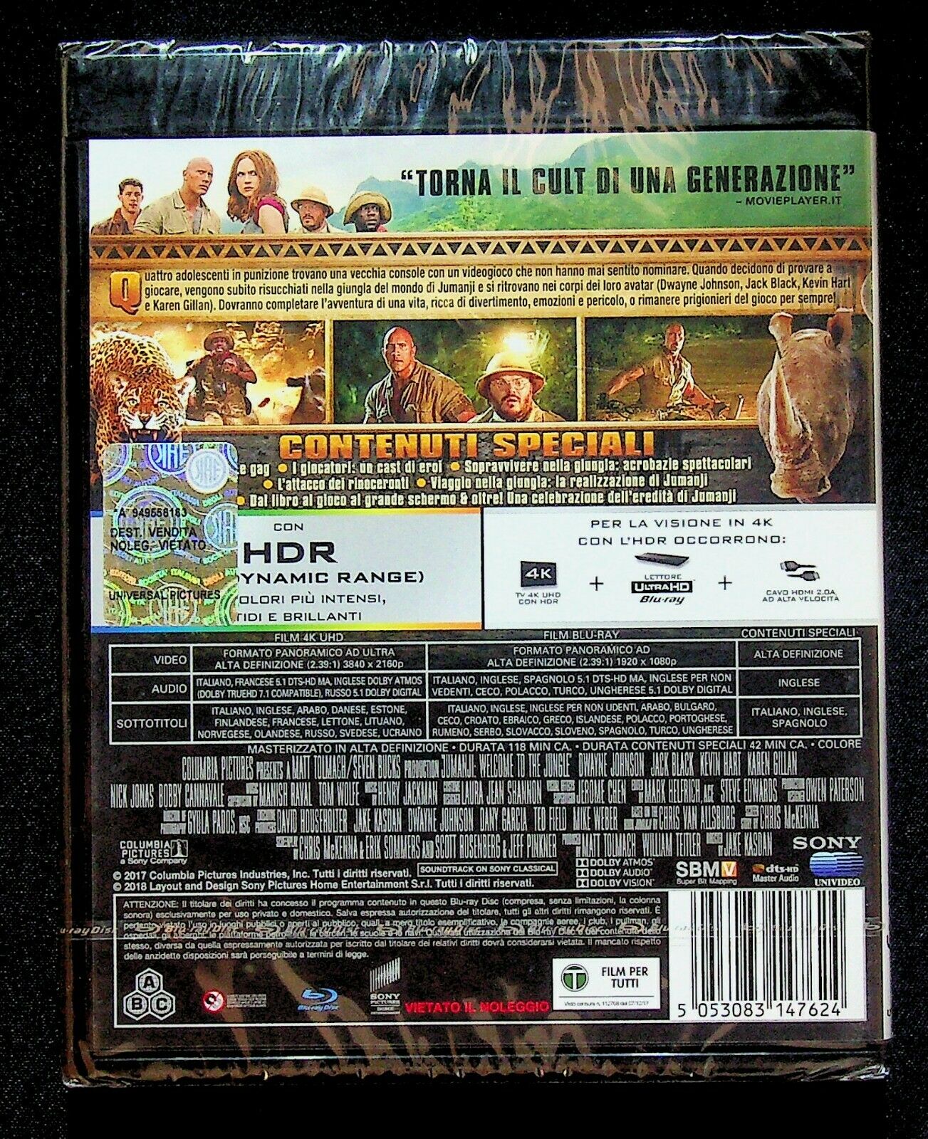 EBOND Jumanji - Benvenuti Nella Giungla 4k Ultra Hd  BLURAY D230017