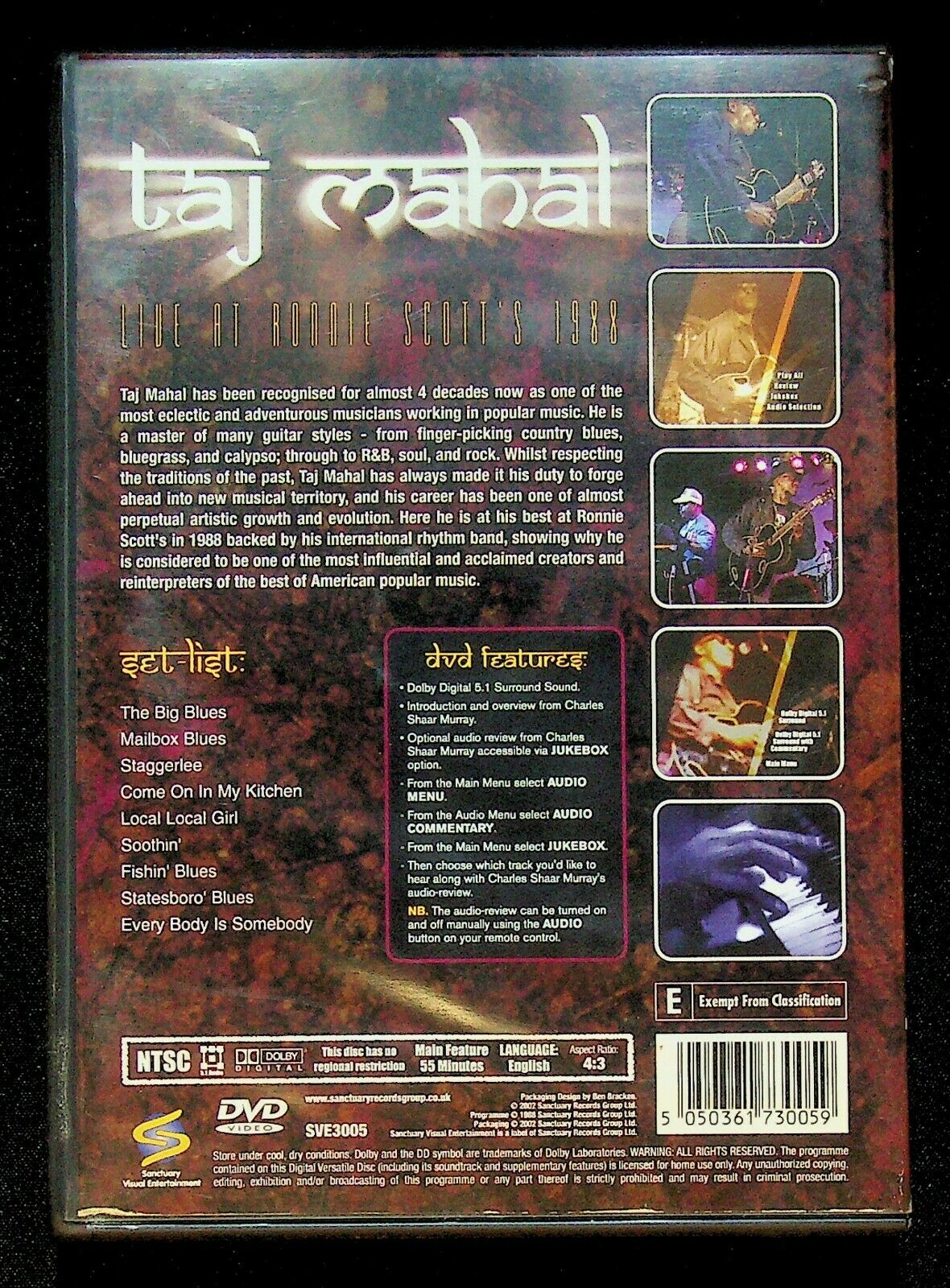 EBOND Taj Mahal - Live At Ronnie Scott's 1988 DVD Ntsc D236009