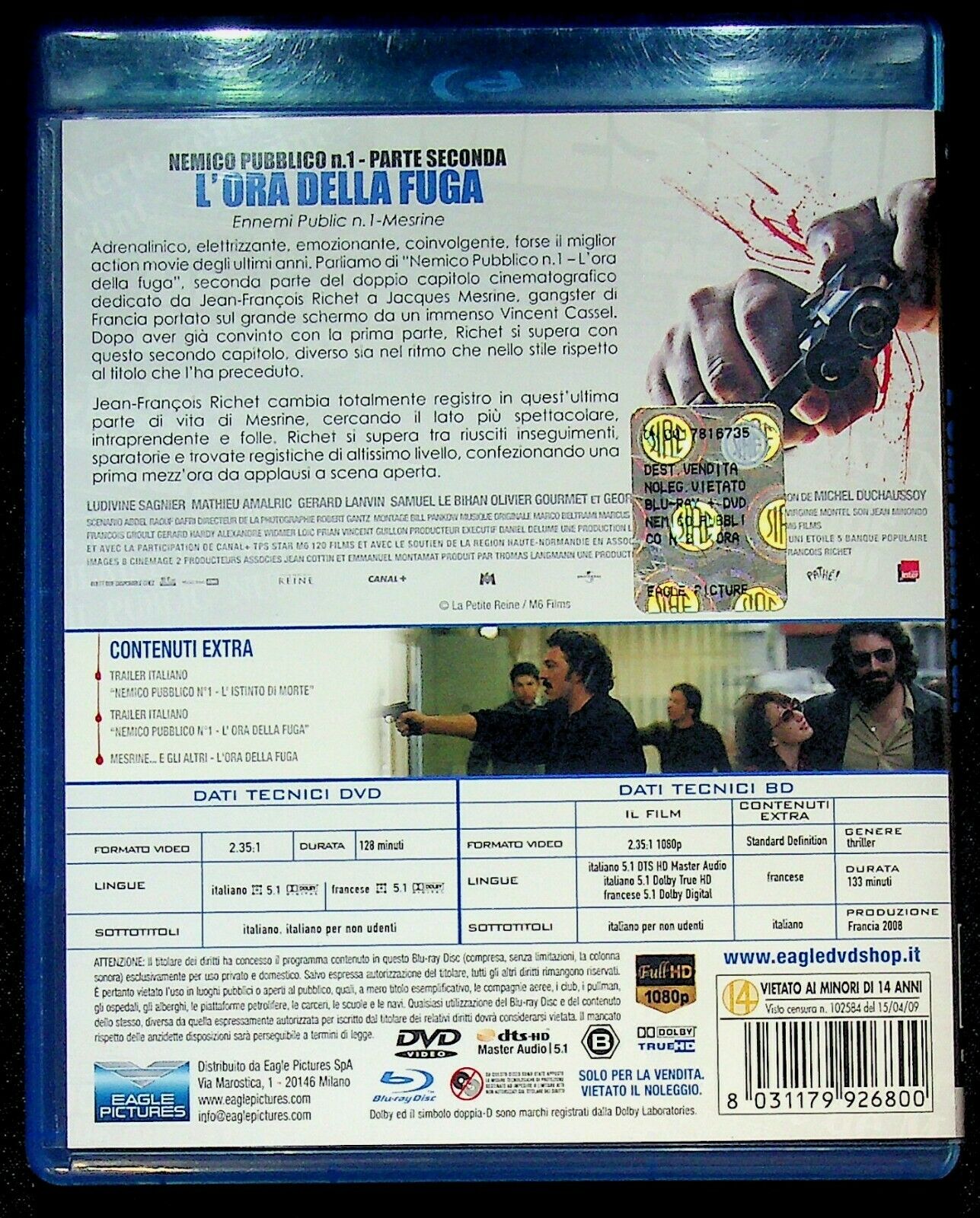 EBOND Nemico Pubblico N. 1 Parte Seconda L'ora Della Fuga DVD + BLURAY D257003 BLURAY BLURAY D257003