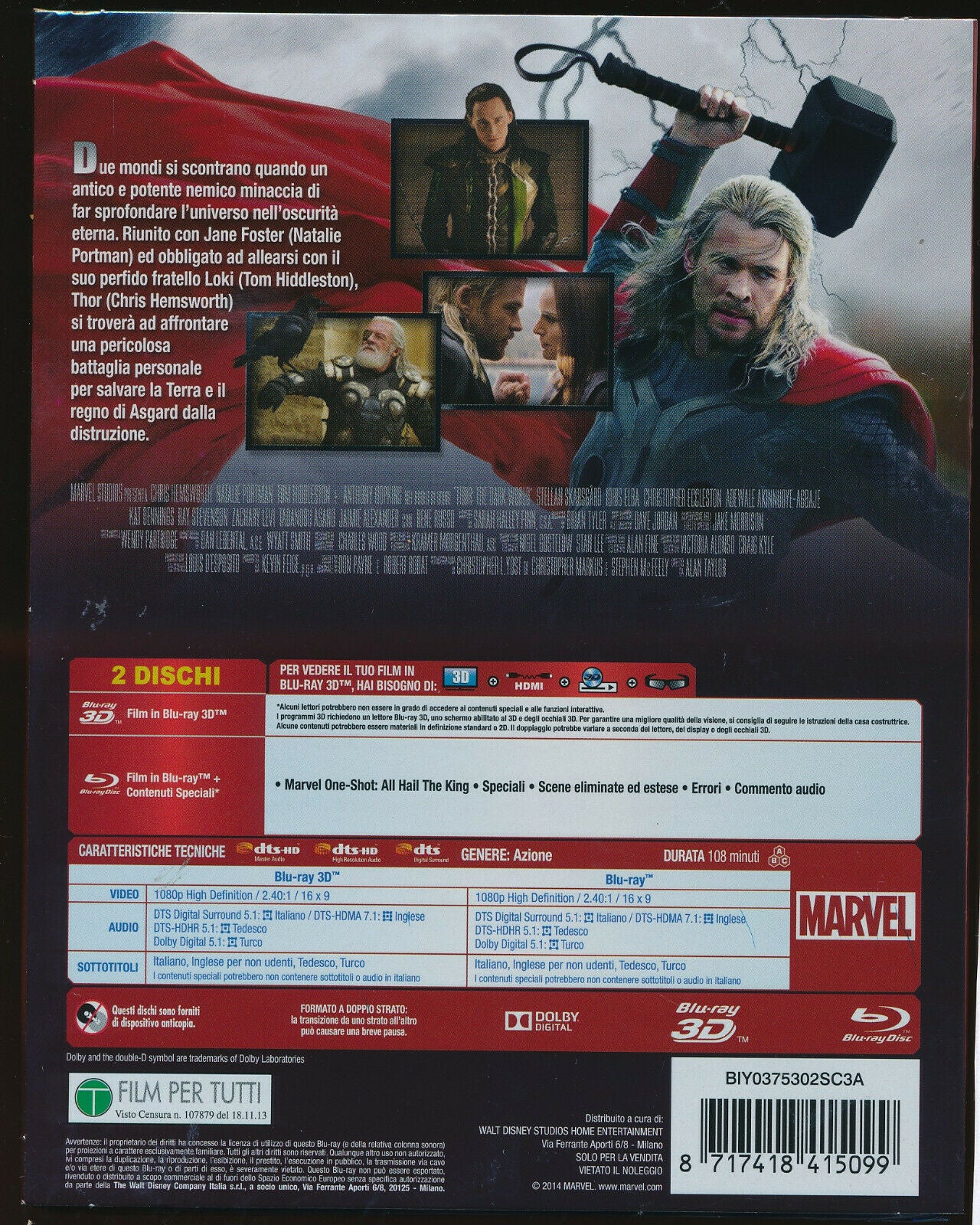 EBOND Thor  The Darkworld BLURAY 3d + BLURAY D271004