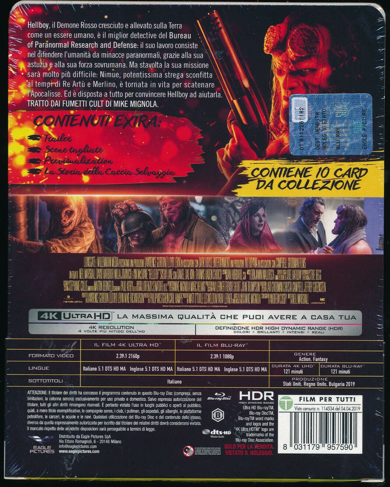 EBOND Hellboy 4k Ultra Hd + BLURAY + Steelbook BLURAY D285001