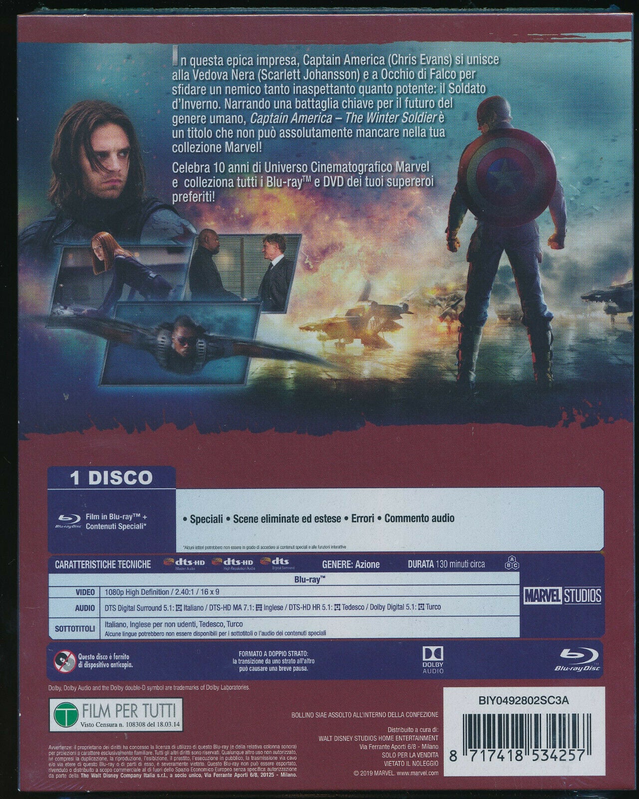 EBOND Captain America: The Winter Soldier BLURAY D290005