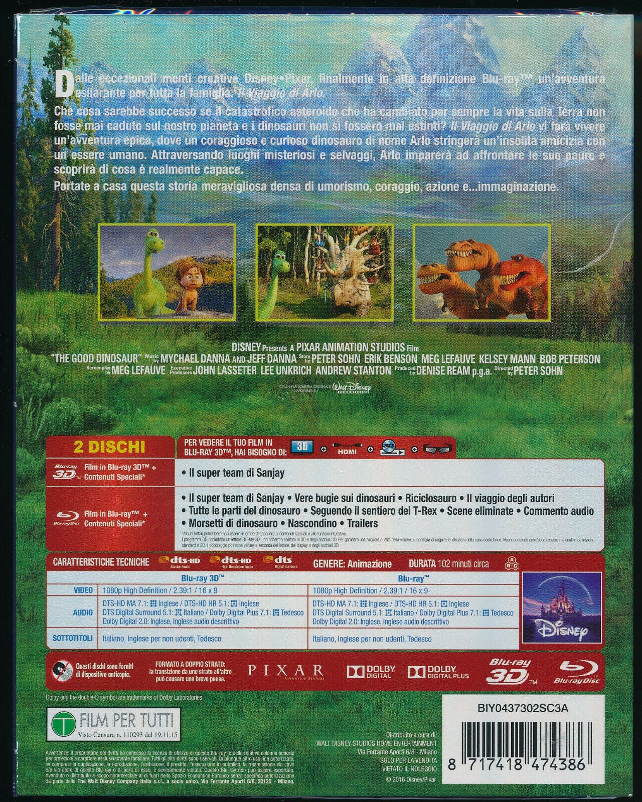 EBOND Il Viaggio Di Arlo BLURAY 3d + BLURAY D348006