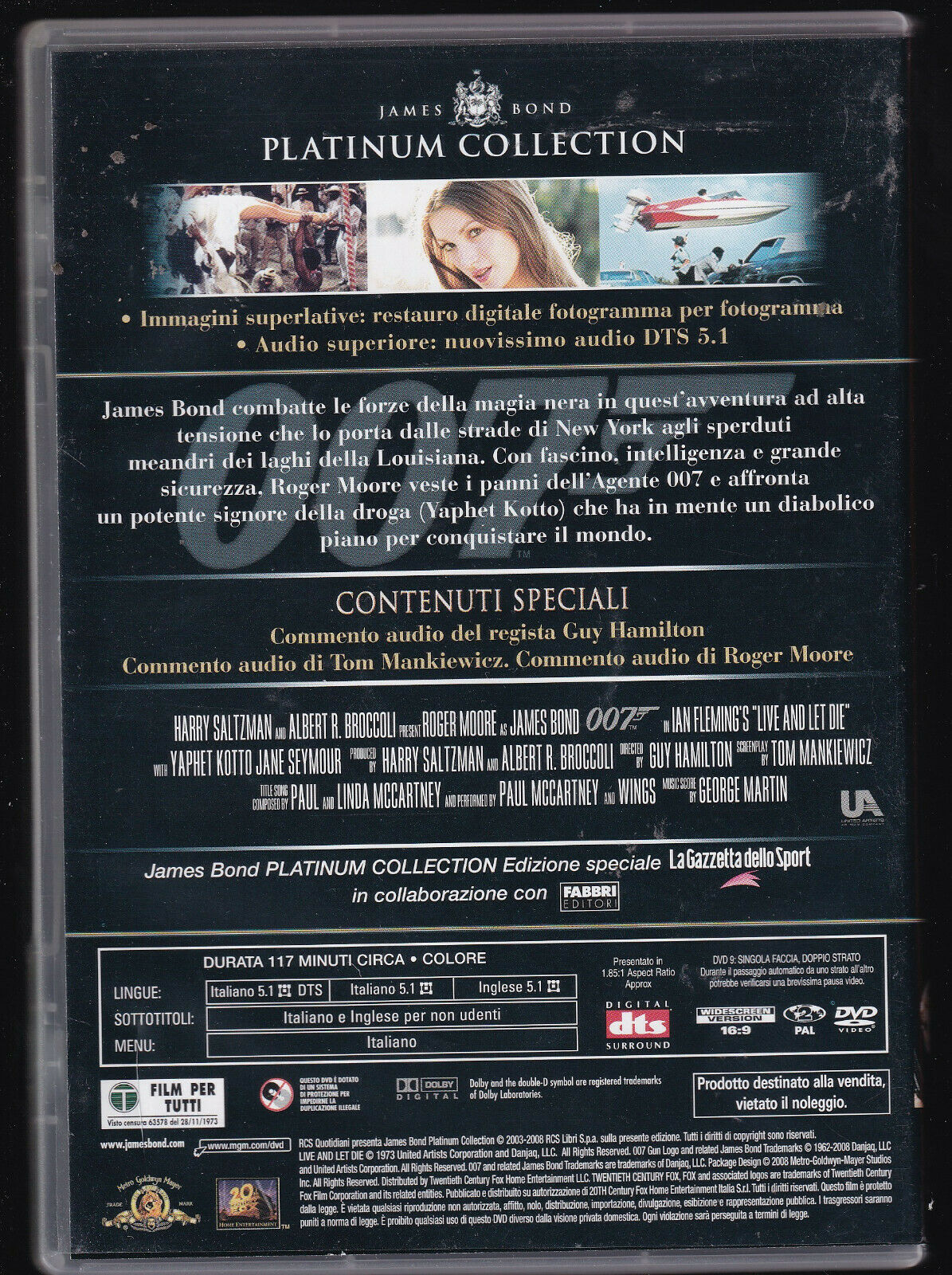 EBOND 007 Vivi e Lascia Vivere  DVD Editoriale Fabbri D431015