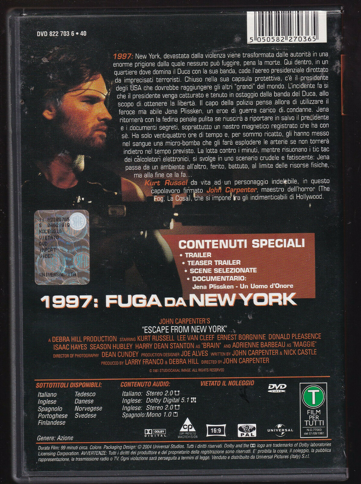 EBOND 1997:fuga Da New York  DVD D441011