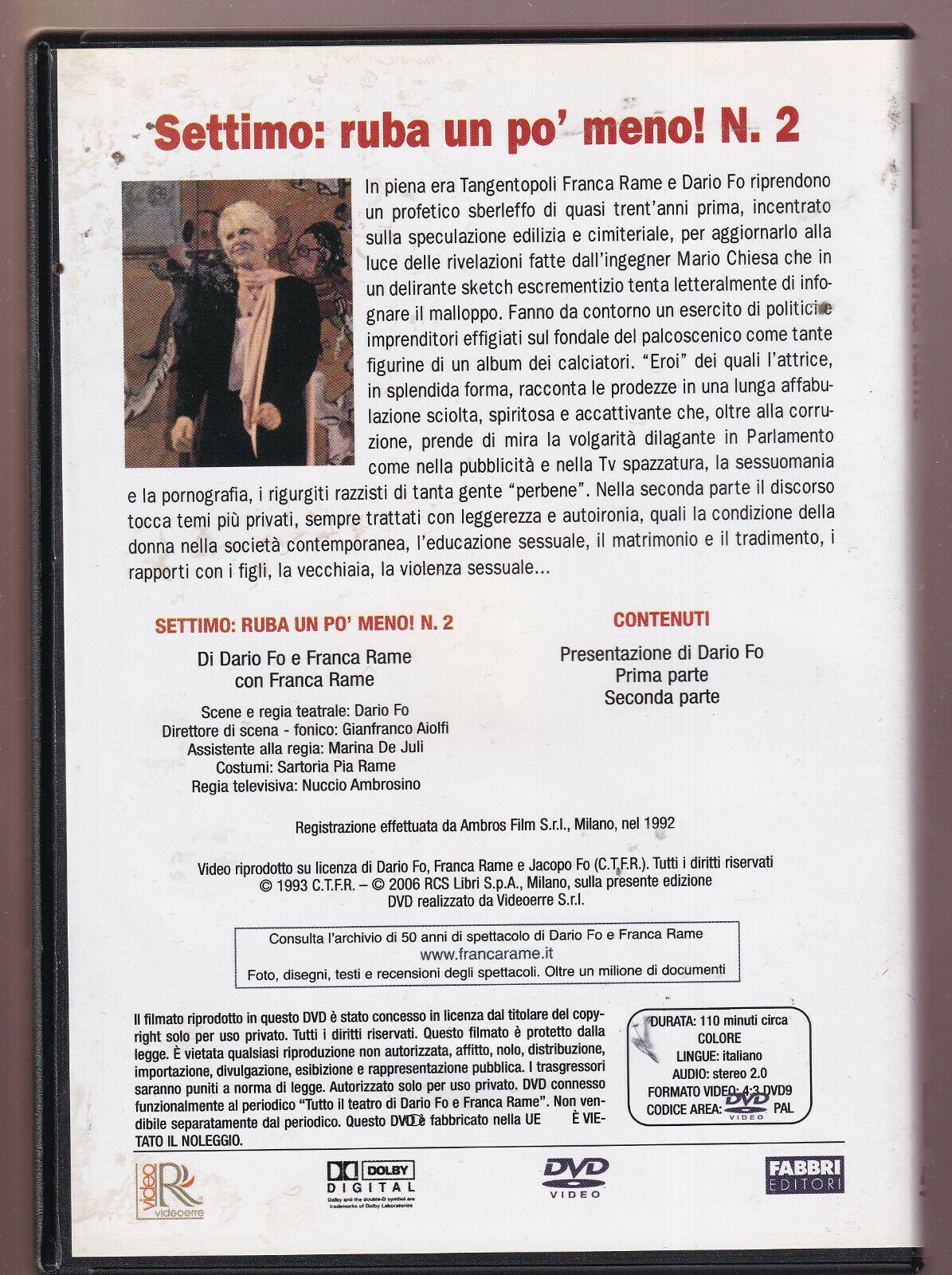 EBOND Dario Fo e Franca Rame:settimo Ruba Un Po' Meno Peiarte 2  DVD D450011