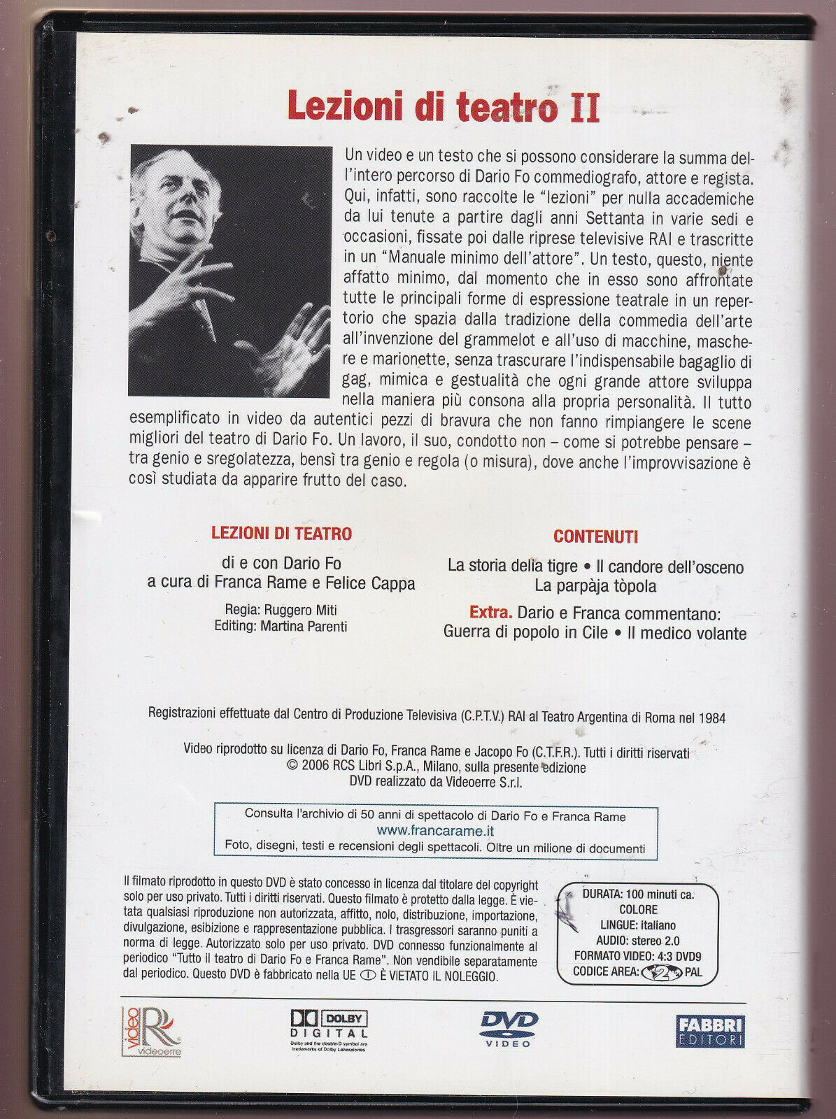EBOND Dario Fo e Franca Rame:lezioni Di Teatro Parte 2  DVD D451002