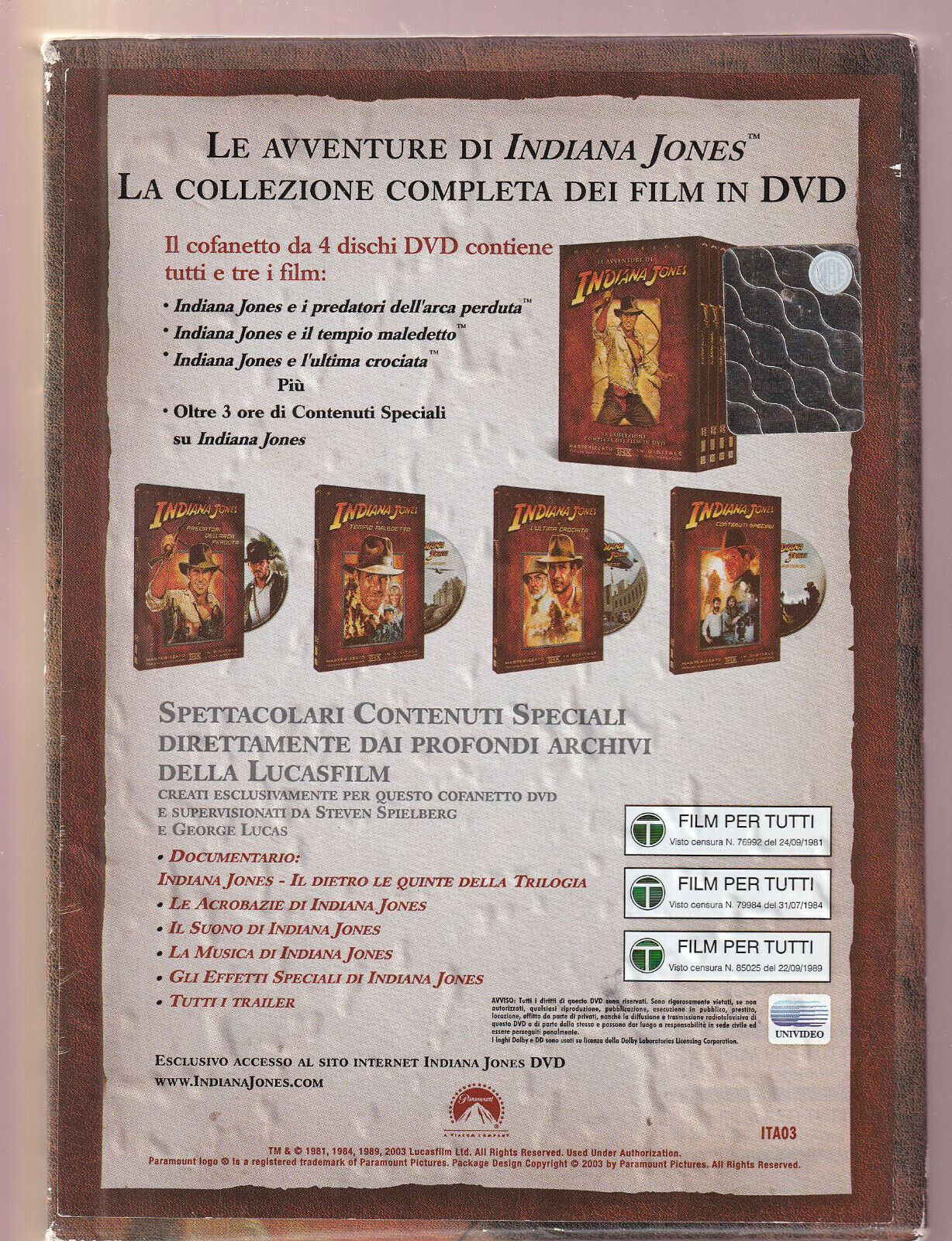 EBOND Indiana Jones Collection DVD D546007