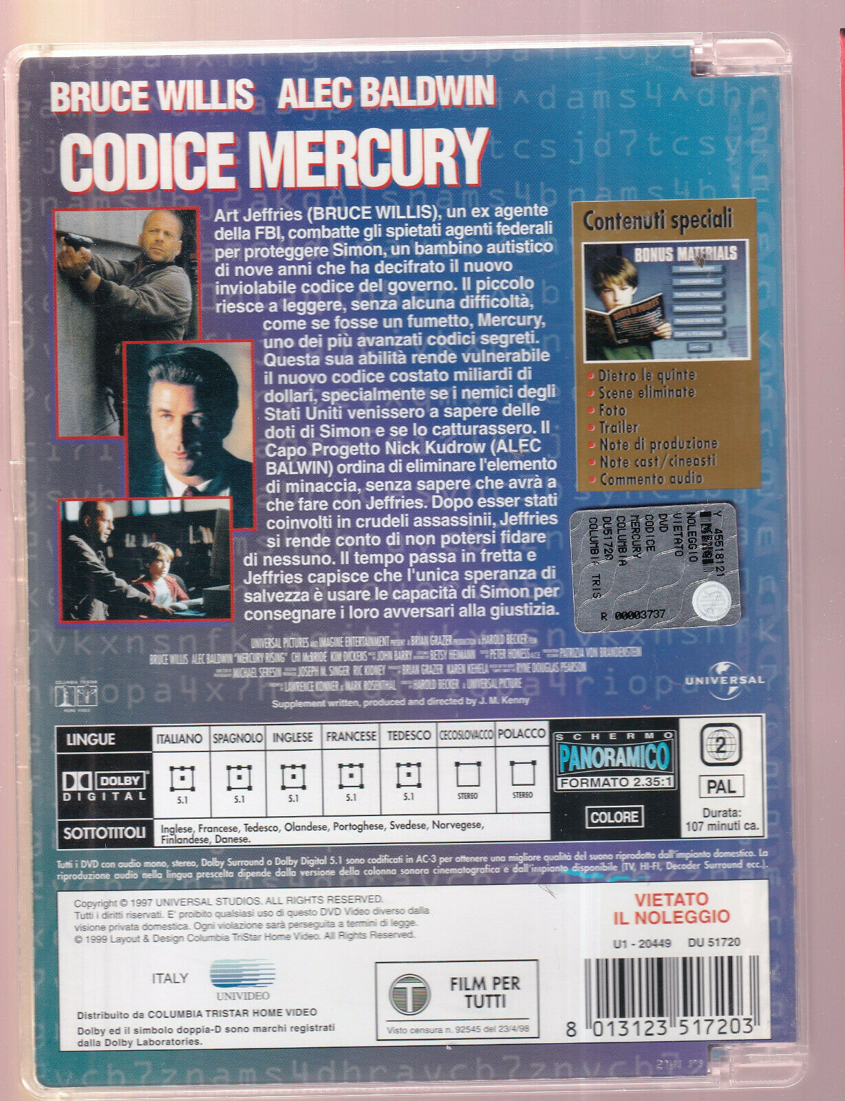 EBOND  Codice Mercury Sjb DVD D554274