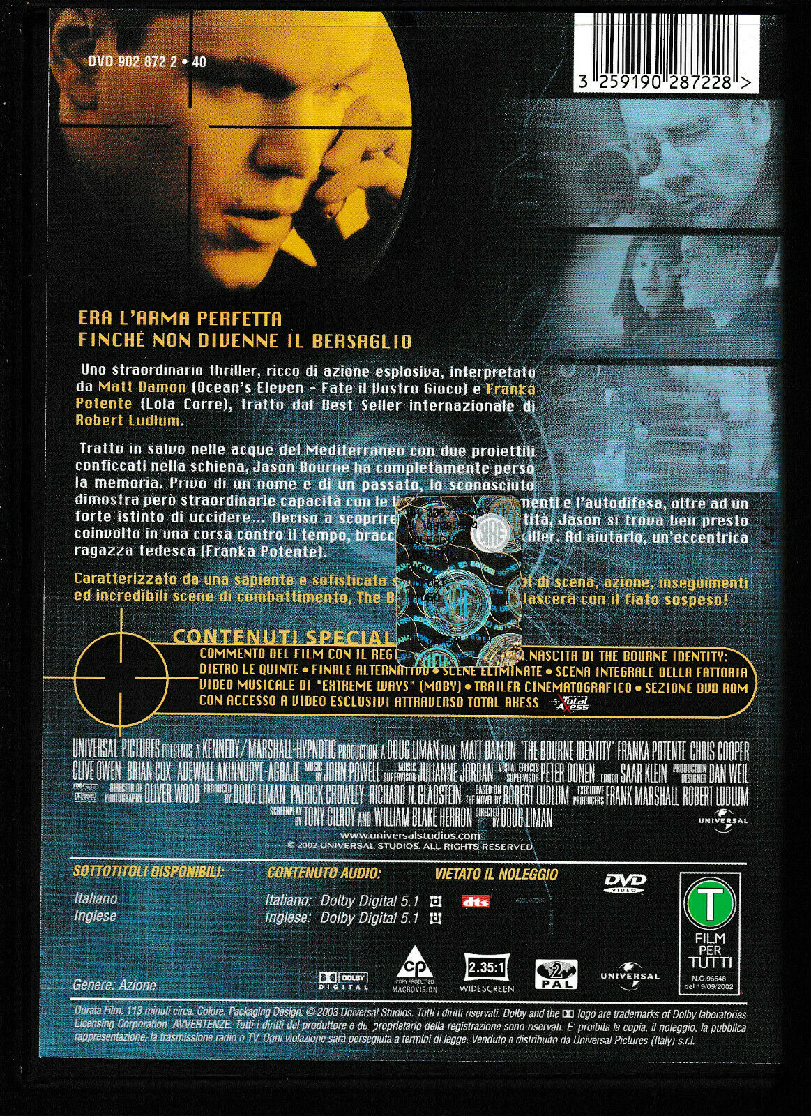 EBOND    The Bourne Identity  DVD D554601