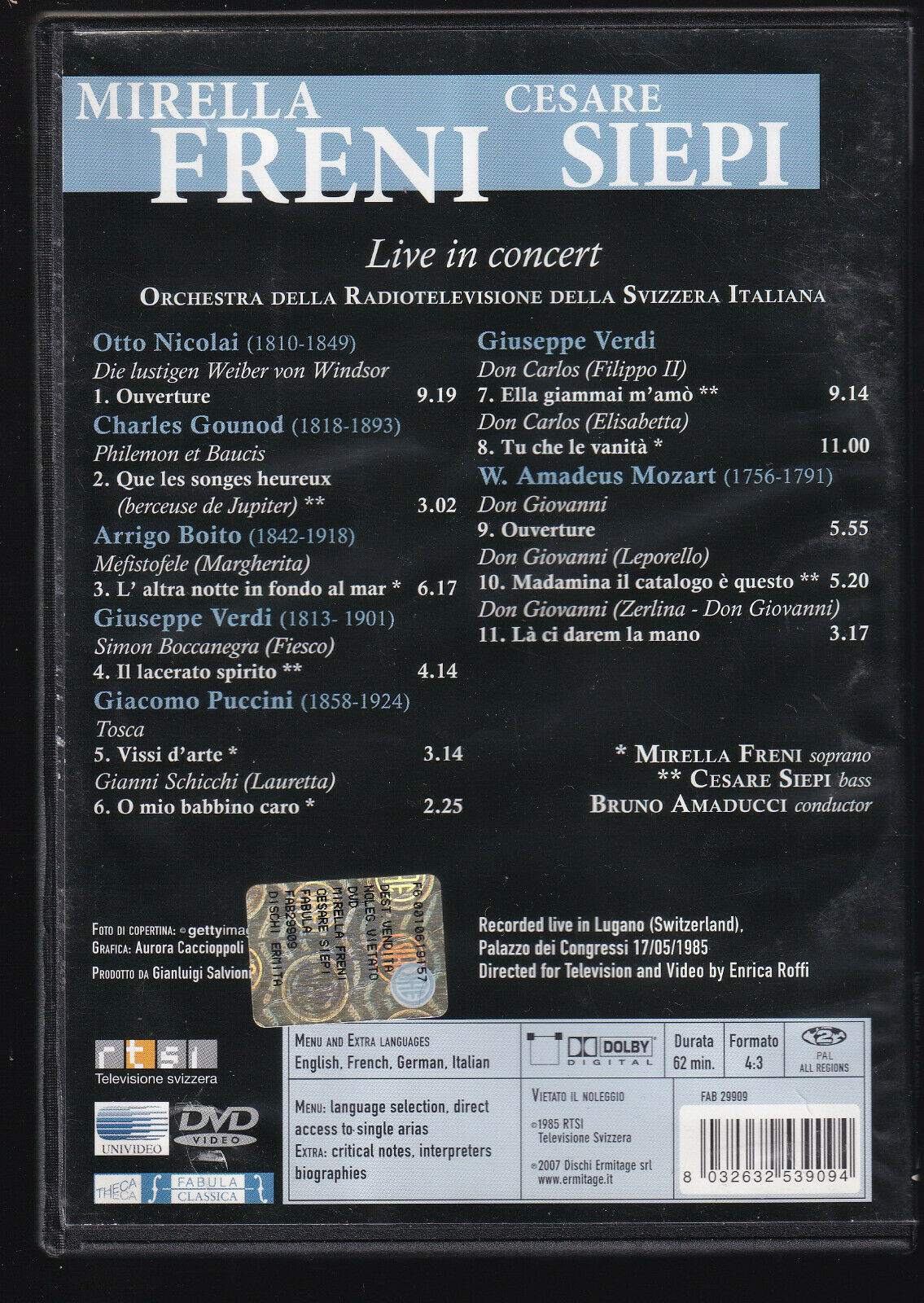 EBOND Mirella Freni,cesare Siepi Live In Concert  DVD D555246