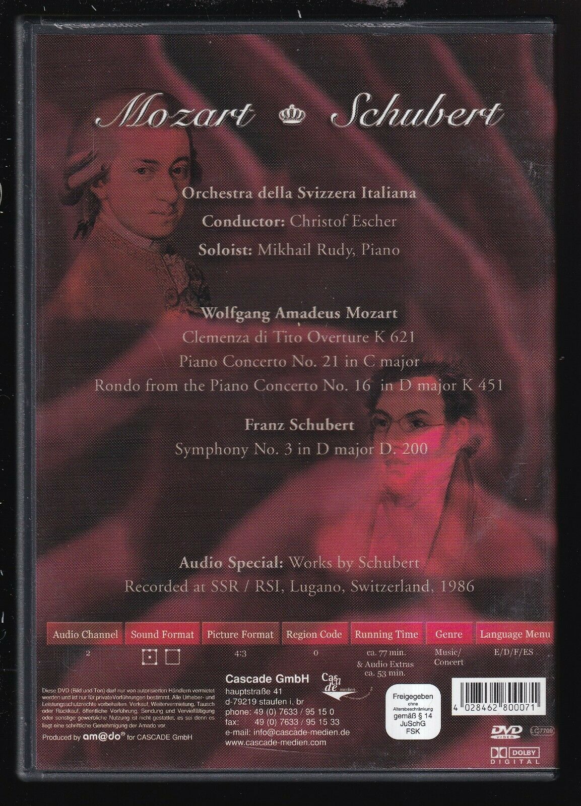 EBOND Mozart Schubert By Christof Escher DVD D556016