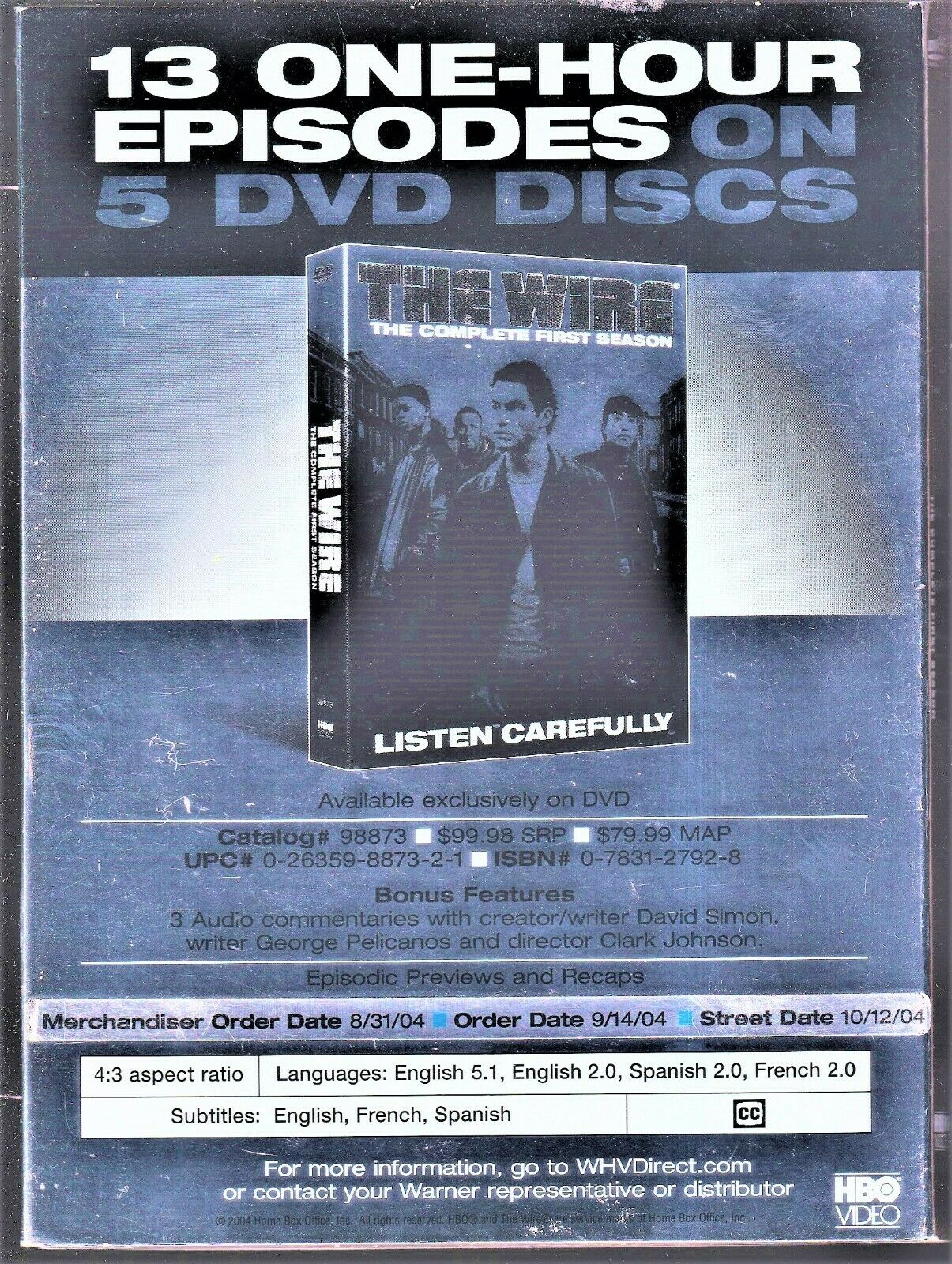 EBOND The Wire First Season Eps.1-3 [ediz. Regno Unito] Digipack (1 DVD) D556949