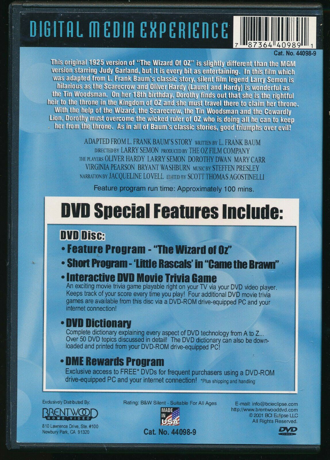 EBOND  The Wizard Of Oz  DVD Uk Edition D557607