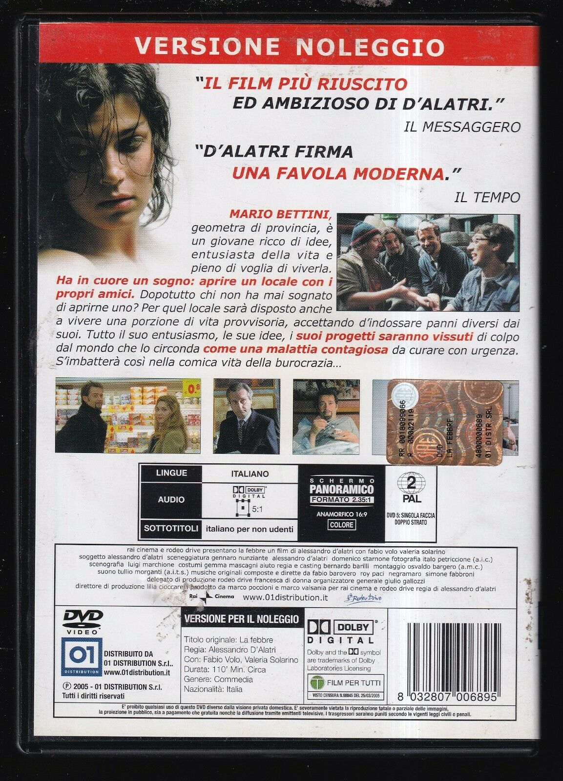 EBOND La Febbre Di Alessandro D'alatri DVD Ex Noleggio D559254